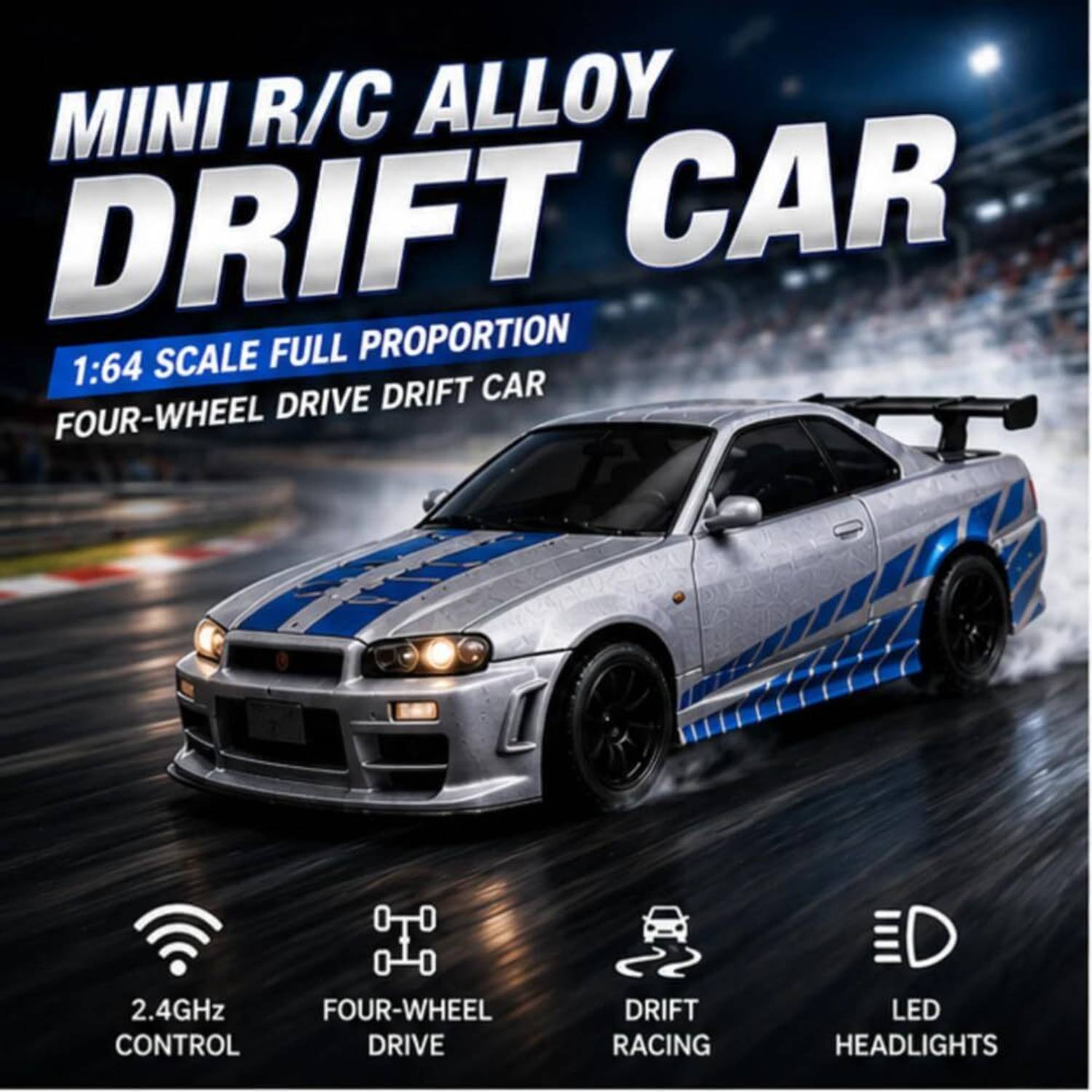 ZHASK Mini R/C Alloy M Power Drift Car 1:64 Scale - Image 3