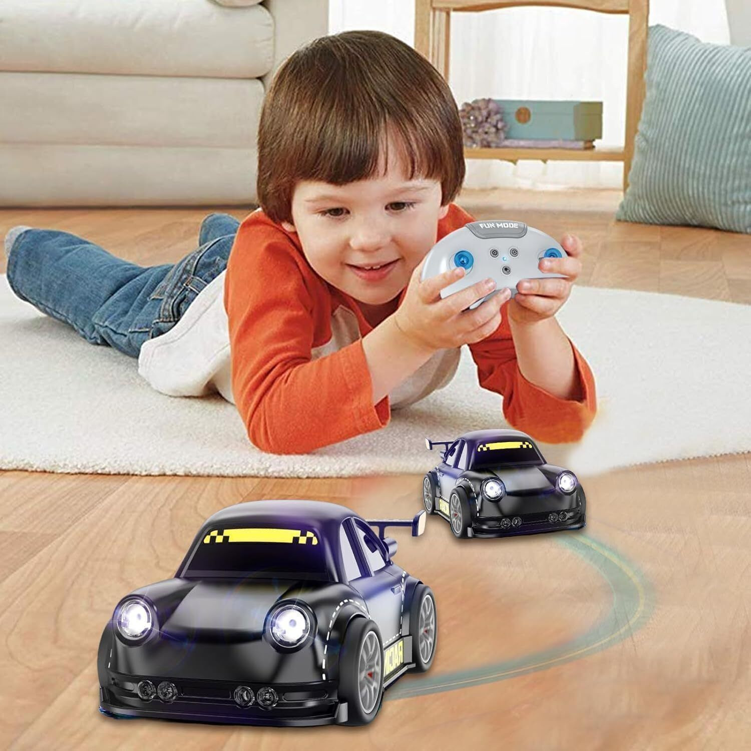 Image of ROSE KULI Remote Control Smart Sensor 4WD Drift Car with Follow Me, Music & LED Lights