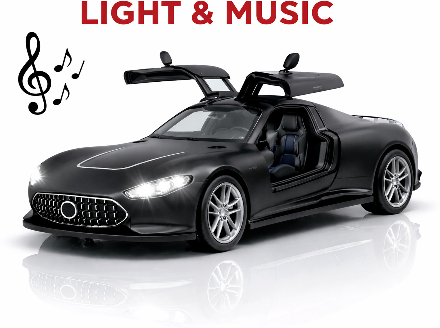 Image of crezor toys 1:36 Mercedes AMG Vision GT Diecast Metal Toy Car with LED Light & Music (Random Color, Pack of: 1)