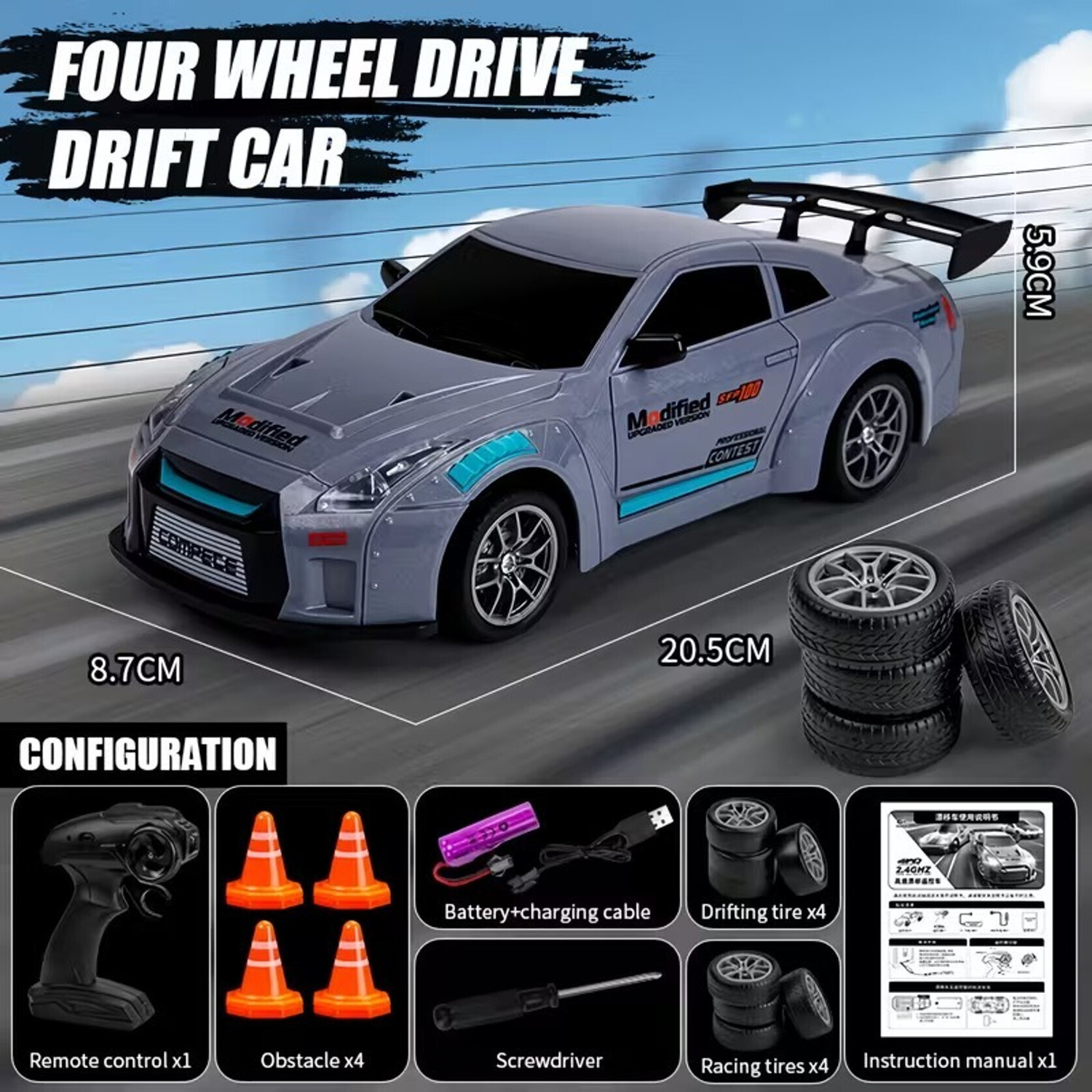 Image of Flytek Drift rc car 4x4 rc drift car 2.4 ghz remote control car 4x4 toy for kids (Multicolor)