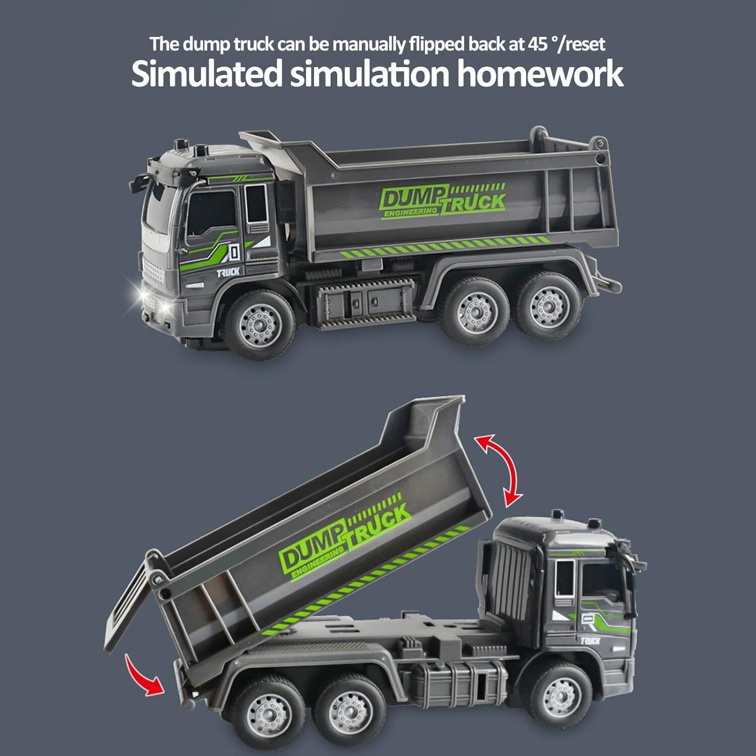 Image of IndusBay Rechargeable Remote control Dumper Truck Toy with Working Headlight
