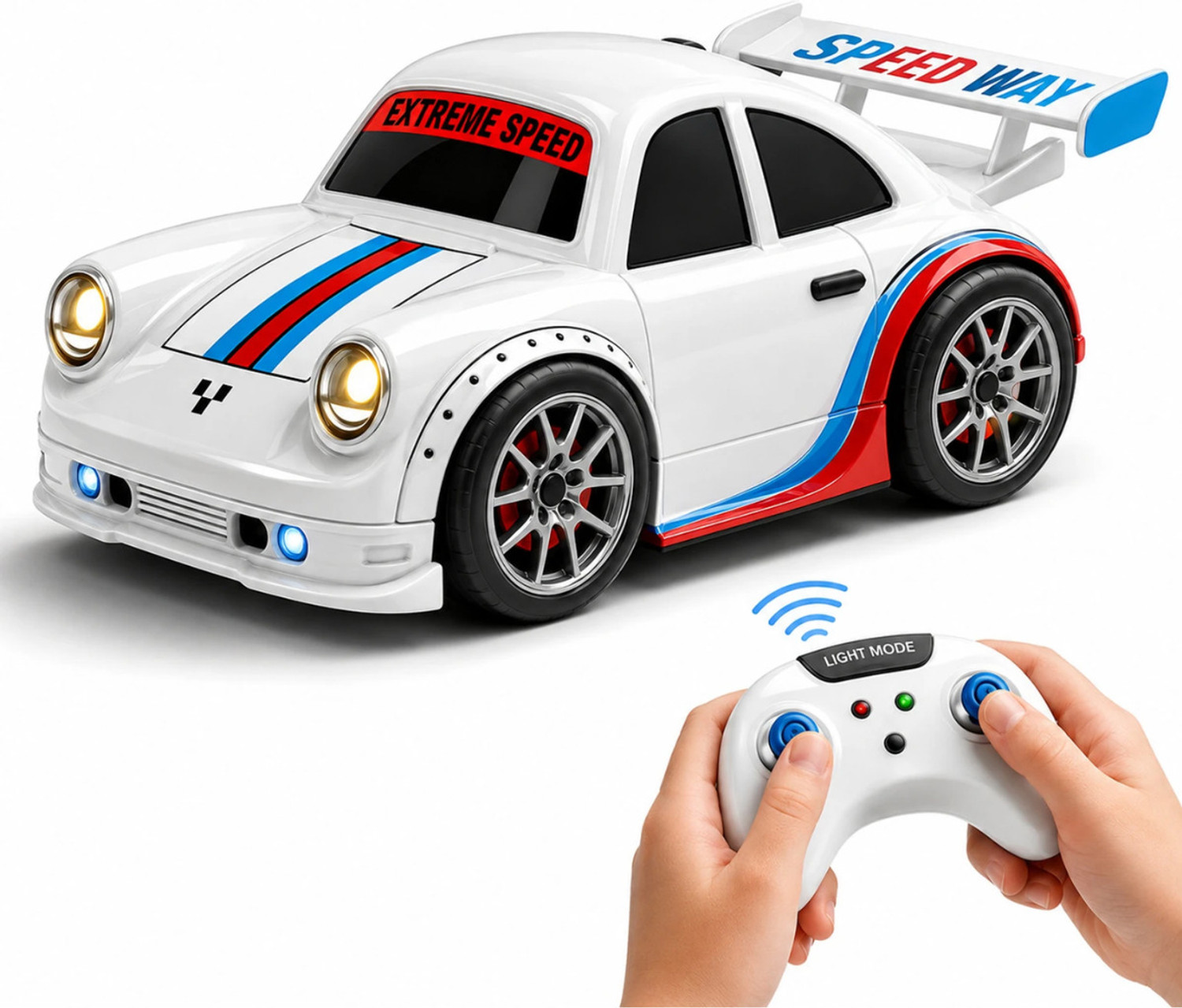 Image of yuvika RC Drift Smart Sensor Drift Car with Led Lights & Music for kids (Black, White)