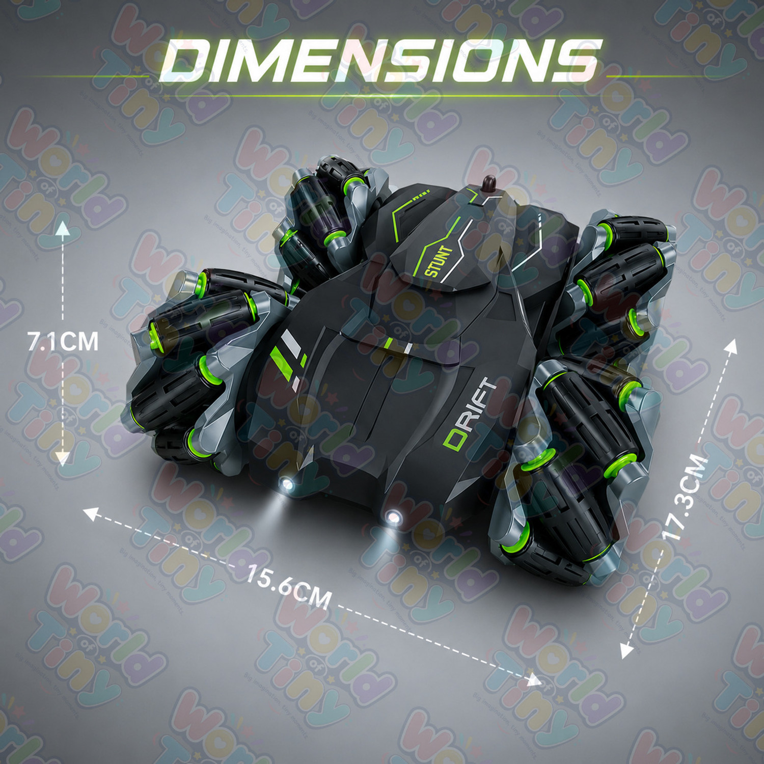 Image of WORLD OF TINY 360 Double Sided RC Stunt Car | High Speed Drift Toy Car