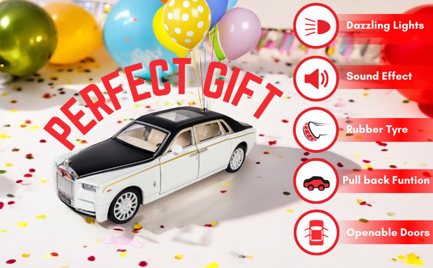 Image of Awesomest Die Cast Realistic Rolls Royce Car with Door Opening Car Toy for Boys