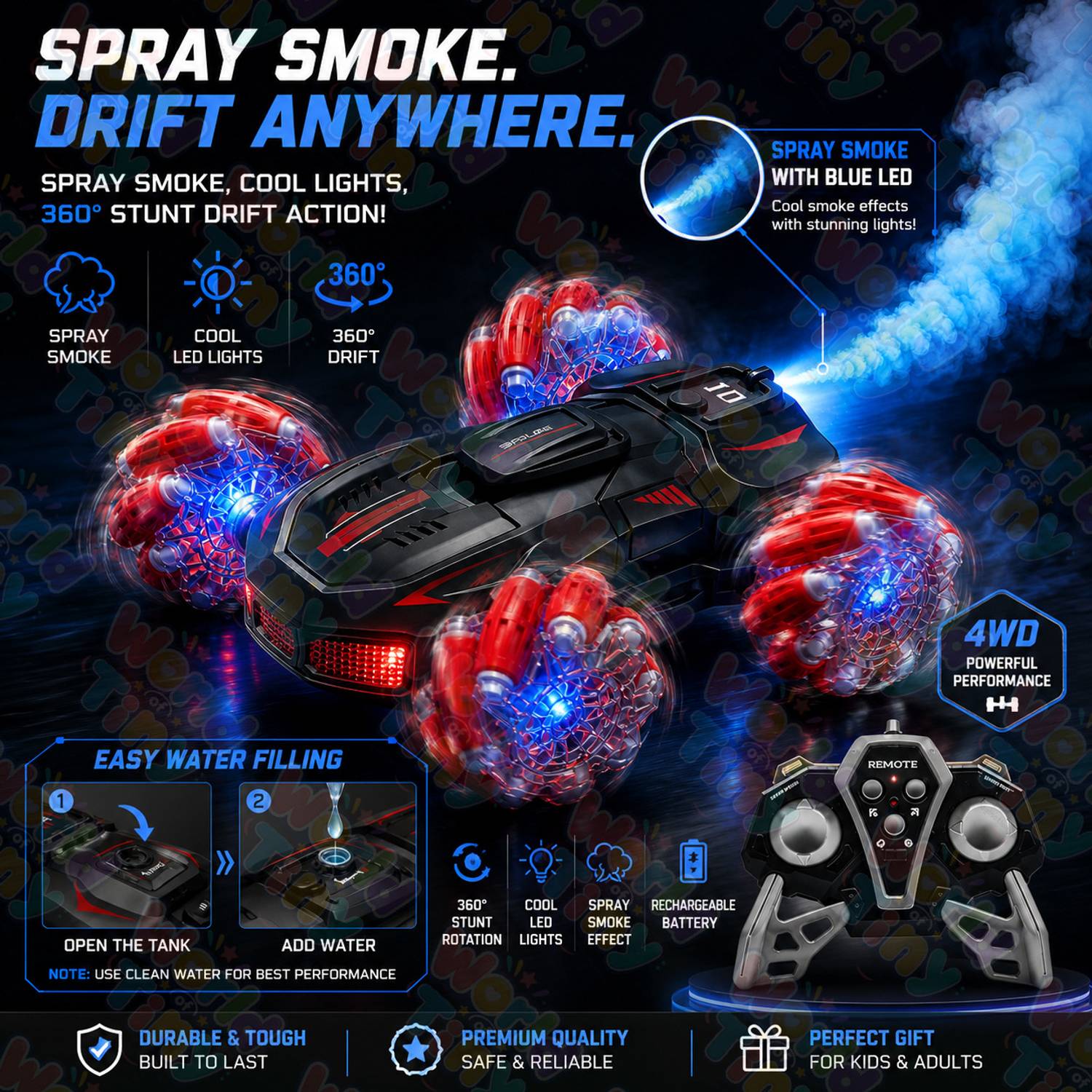 WORLD OF TINY Gesture Sensor RC Car 4WD - Image 3