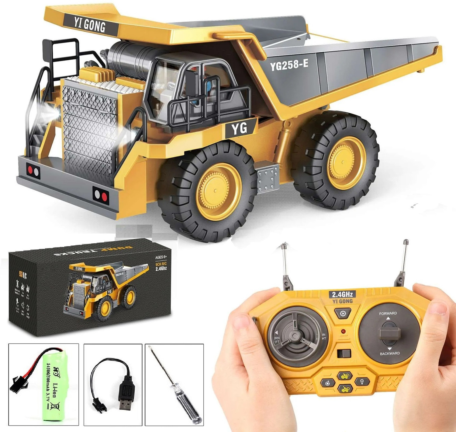 Image of KT TOYS HOUSE BEST SELLER || METAL Dump Truck 2.4Ghz RC | 9 Ch Music&Sound Heavy Duty