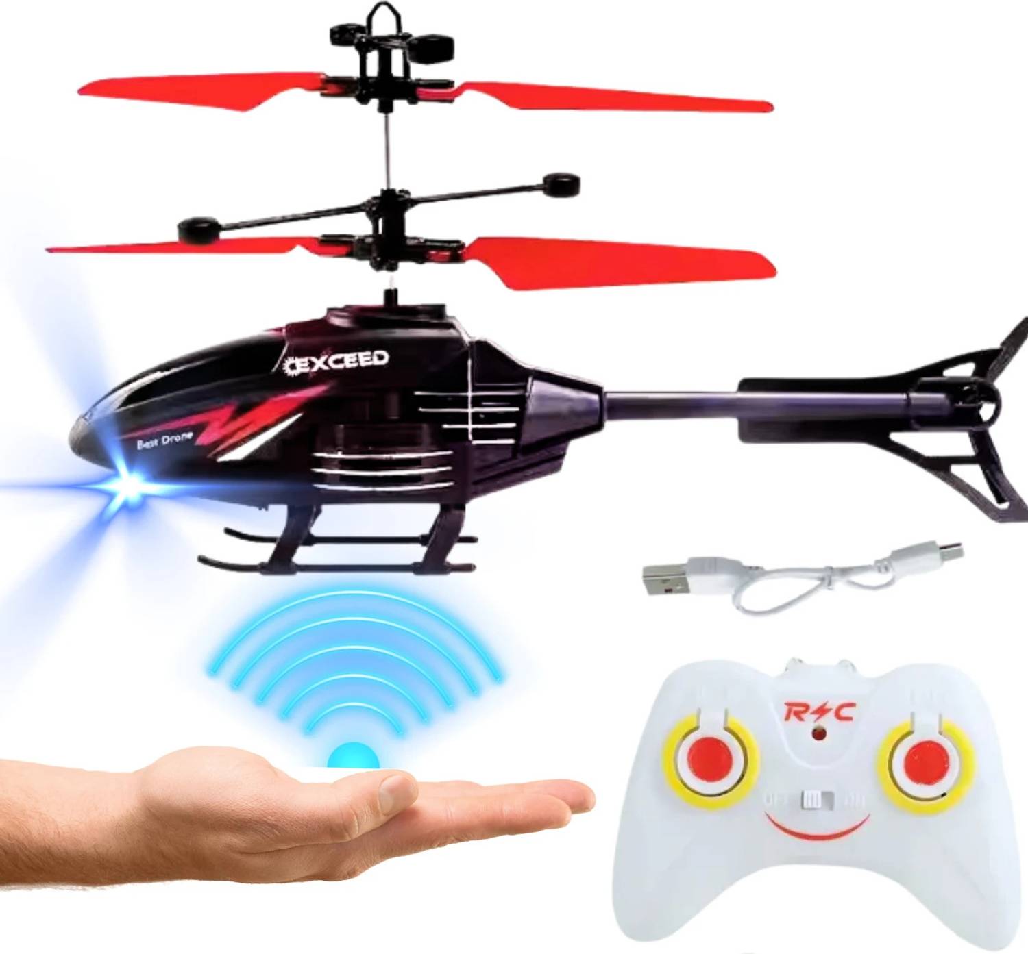Augustcollection Gravity sensor RC Helicopter with Safety Sensor and 3D Light - Pack of 1