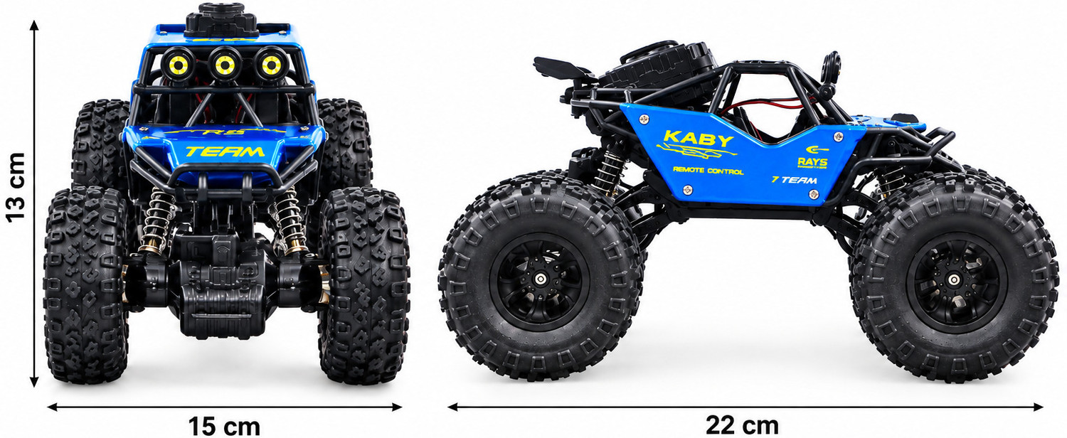 Image of MY WONDERBOX Rock Crawler Rechargeable RC Car 4X4 Off-Road Monster Truck for Kids with Smoke (Blue)