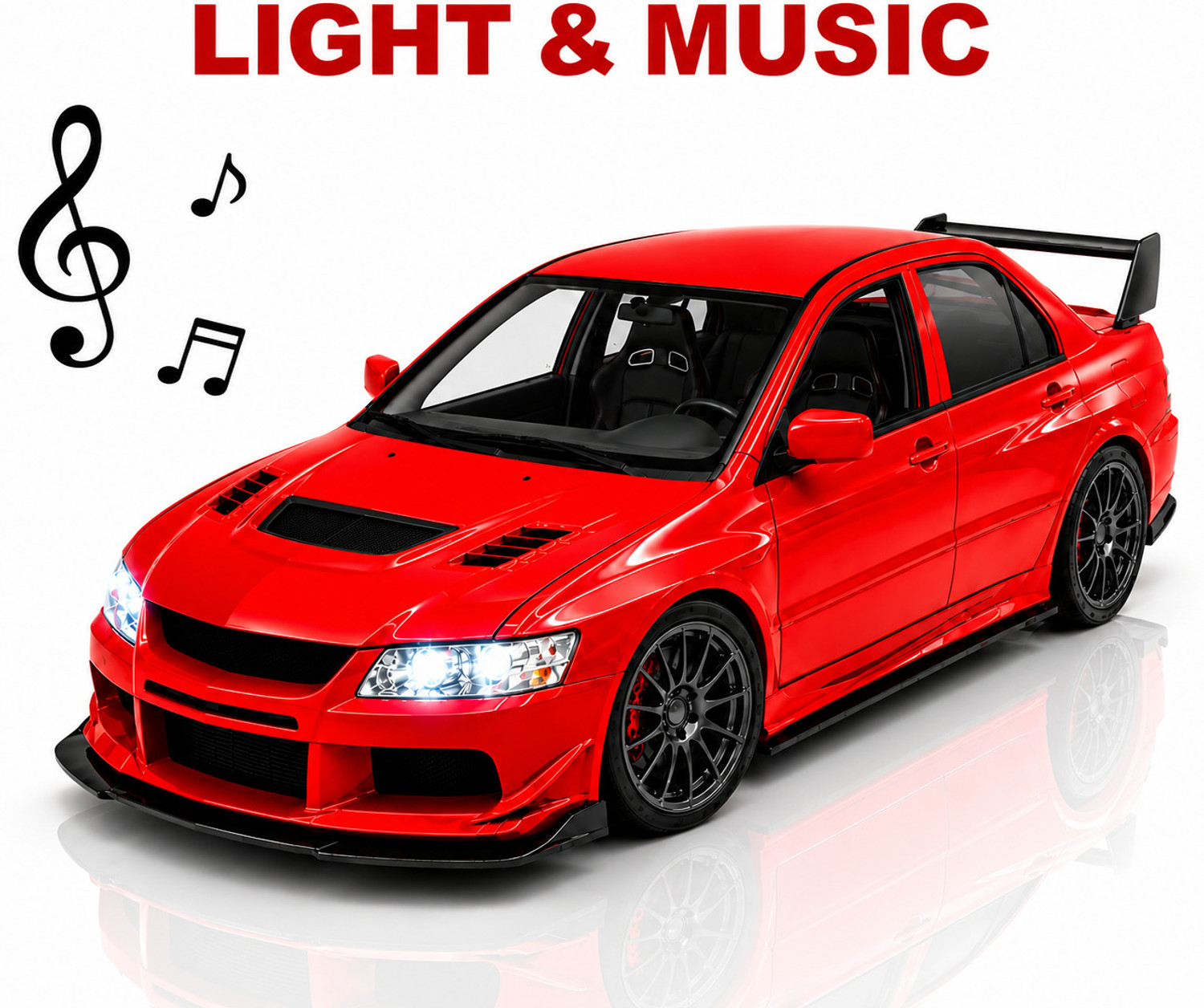 Image of crezor toys Lancer Evo Scale 1:36 Die Cast Toy Car with Pull Back Action, LED Light & Music