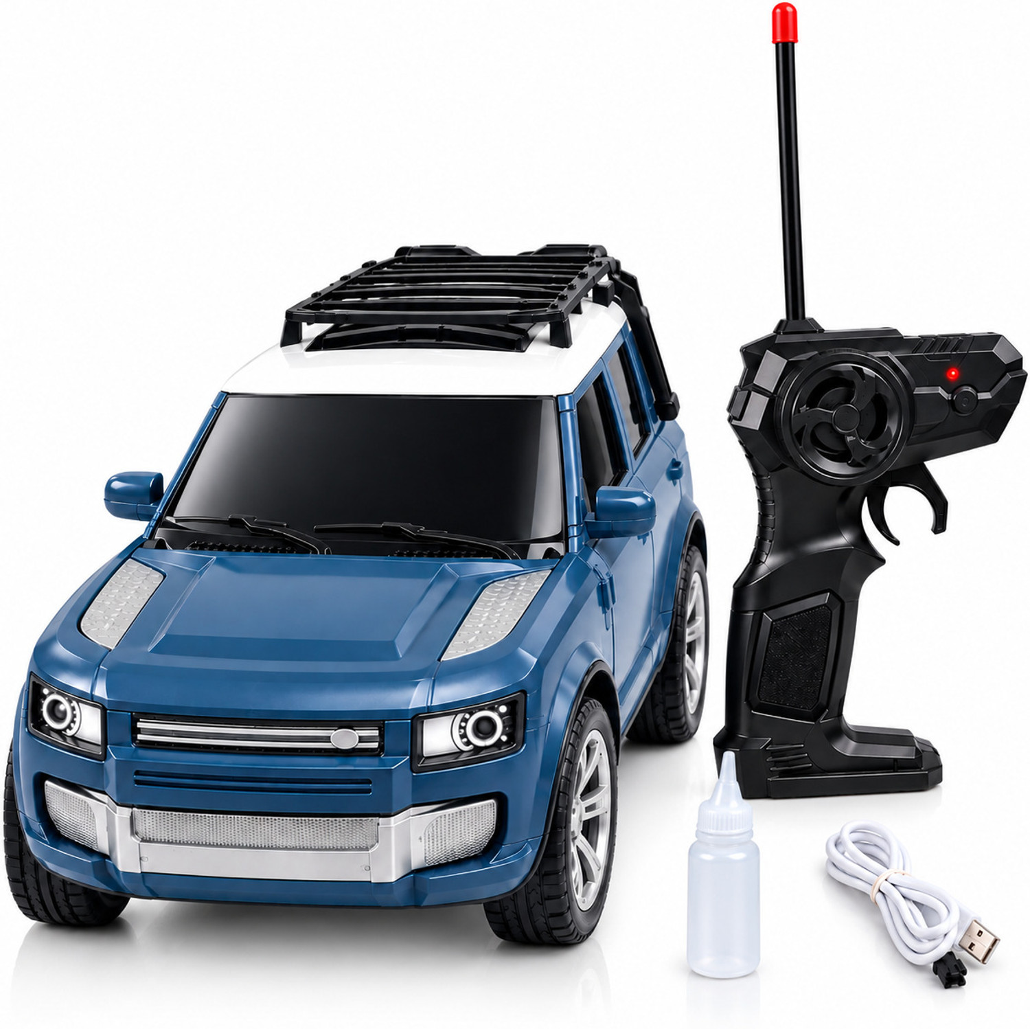 Image of MY WONDERBOX Remote Control SUV Defender Car With Headlight And Smoke Effect (Blue)
