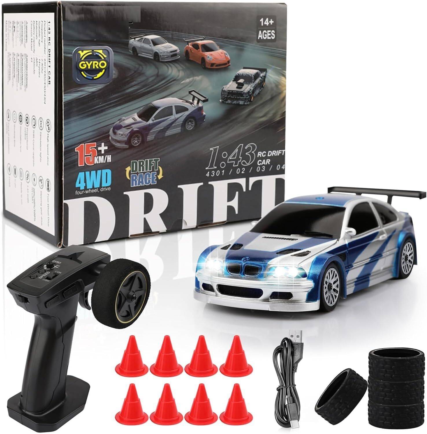 2.4G RC Mini Racing Drift Car with Lights Kit, 1/43 Barbados | Ubuy