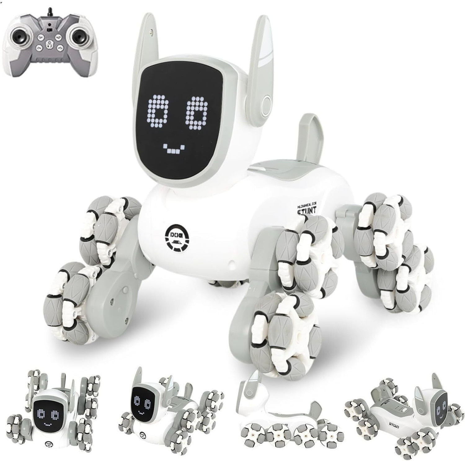 Image of PAPASpace 8WD RC Robot Dog Car 8x8 Stunt Vehicle with Light Music Rechargeable Toy for Kid