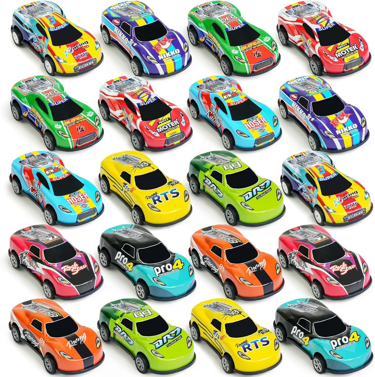 Image of ZUNBELLA Unbreakable Alloy Metal Pull Back Mini Die Cast Race Car Set For Kids