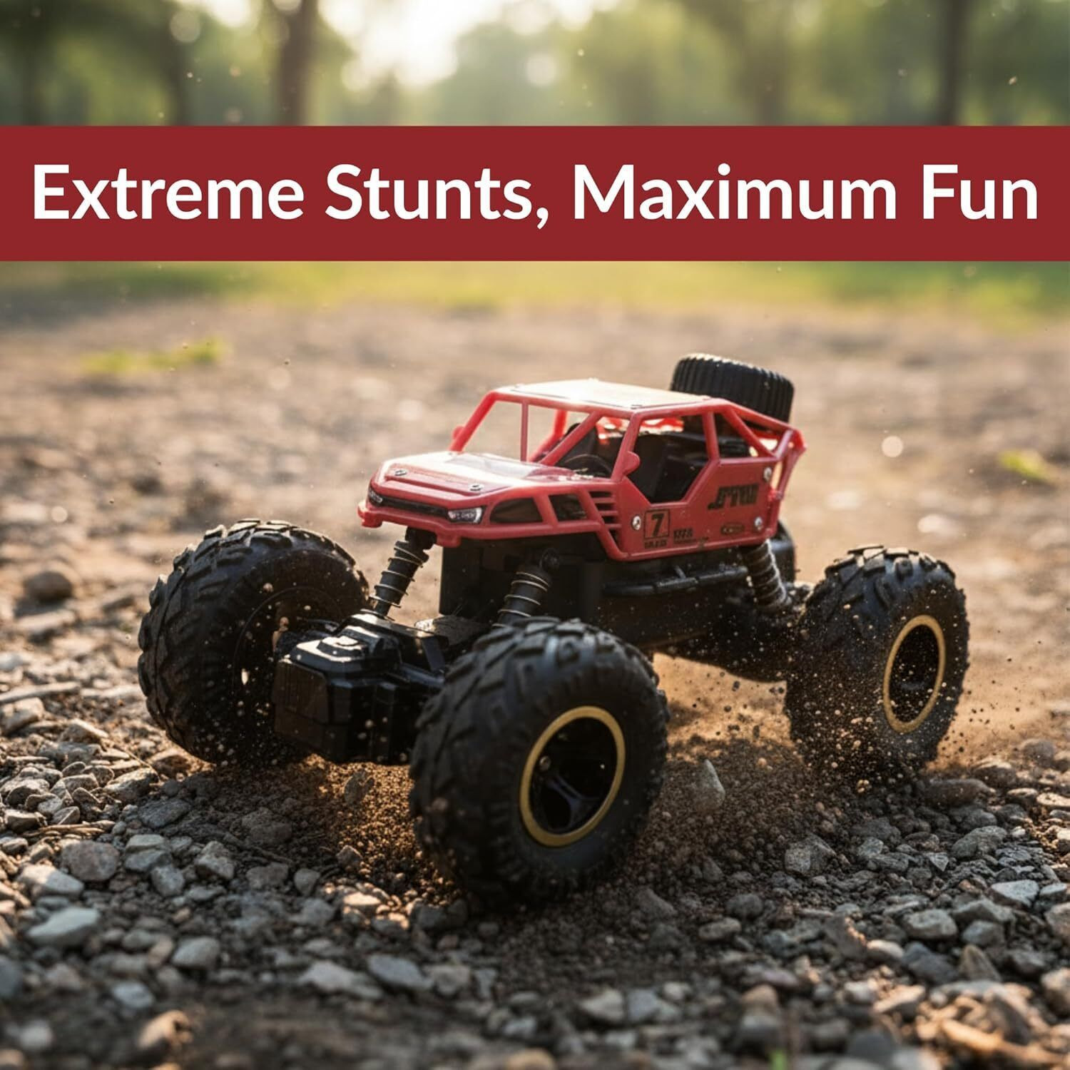 Image of LILPLAY Monster Truck, Rechargeable Remote Control Car for Kids, RC Car with Smoke