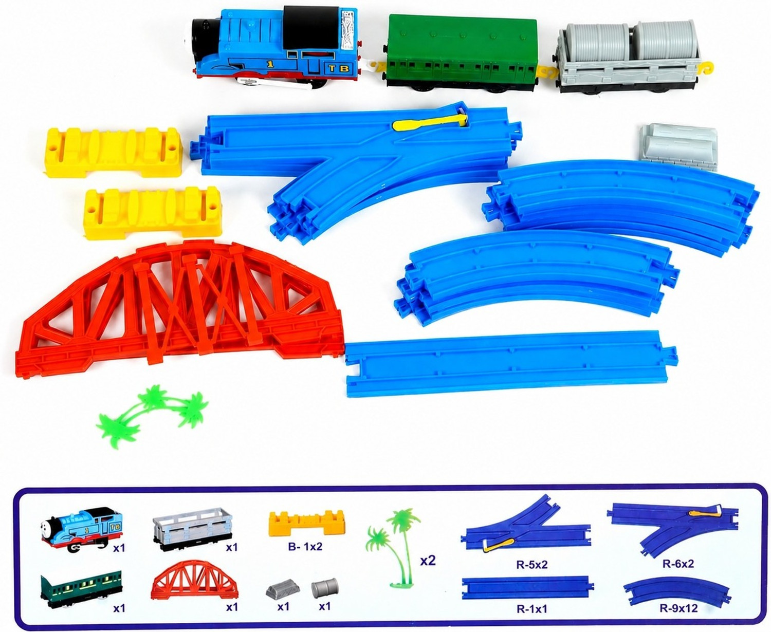 Image of Satyamwyn Thomas Kids Train Toy Battery Operated Train Set with Light & Sound Tracks