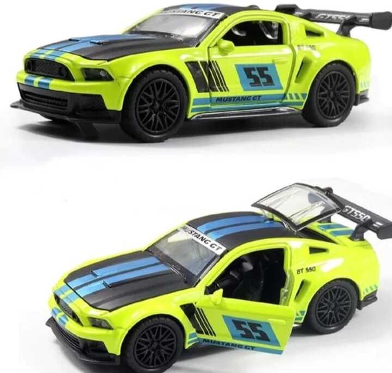 Image of Storex Mustang GT Die Cast Car Metal Sports Car with Push Back Doors - Lights and Sound