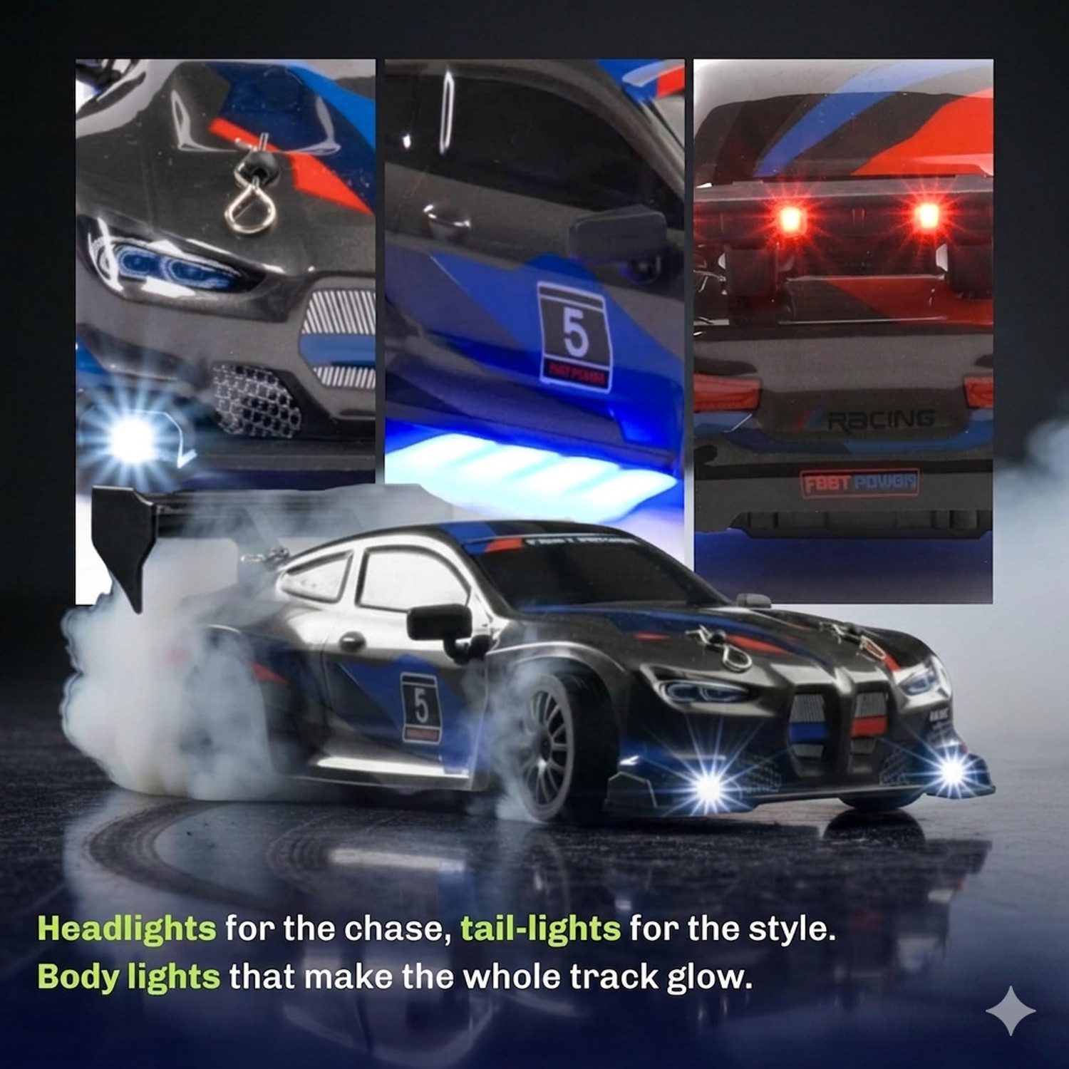 Image of Flytek RC Drift Car 4X4 20KM /H High-Speed Remote Control Car with LED Lights