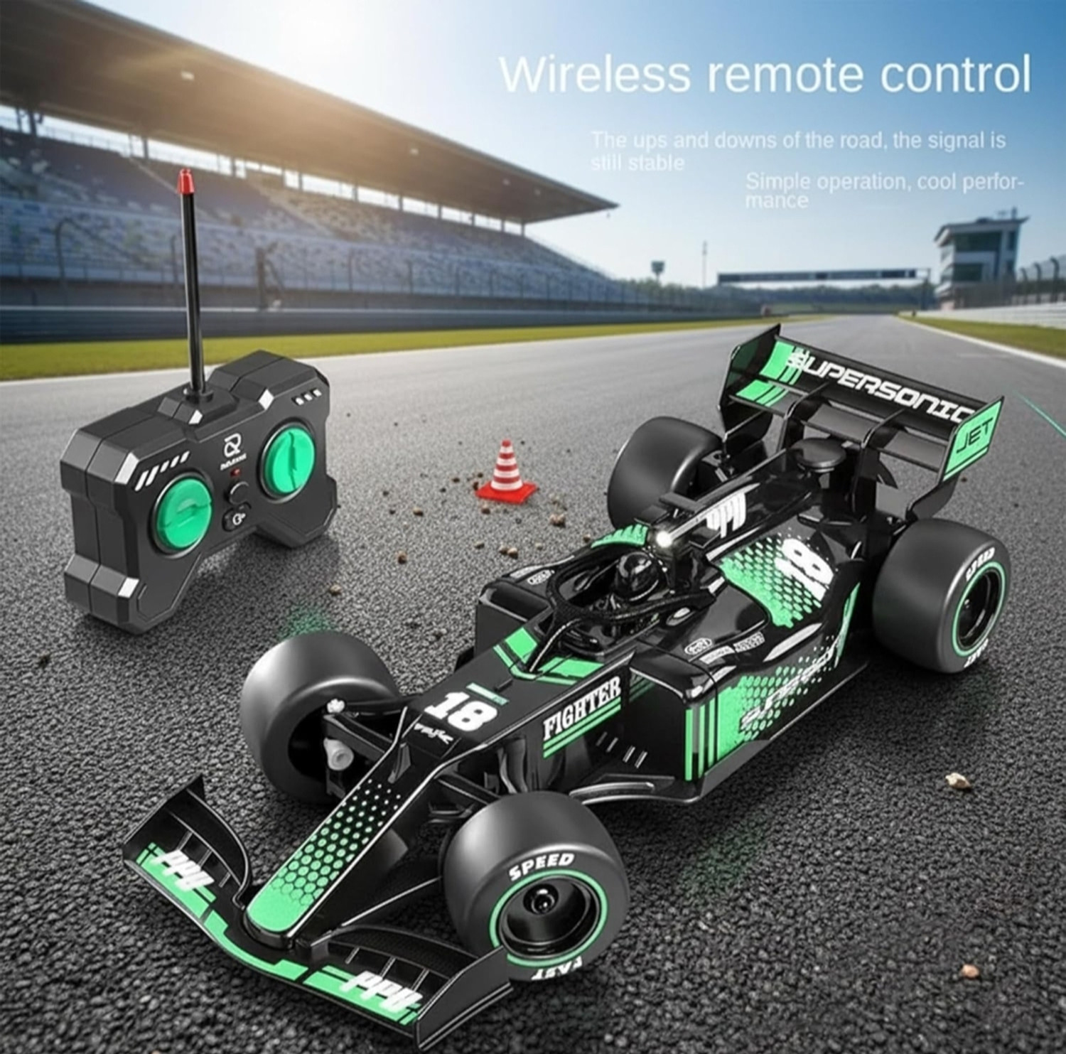 Image of Toyboi 1:18 Scale RC Formula 1 Racing Car with Smoke Spray
