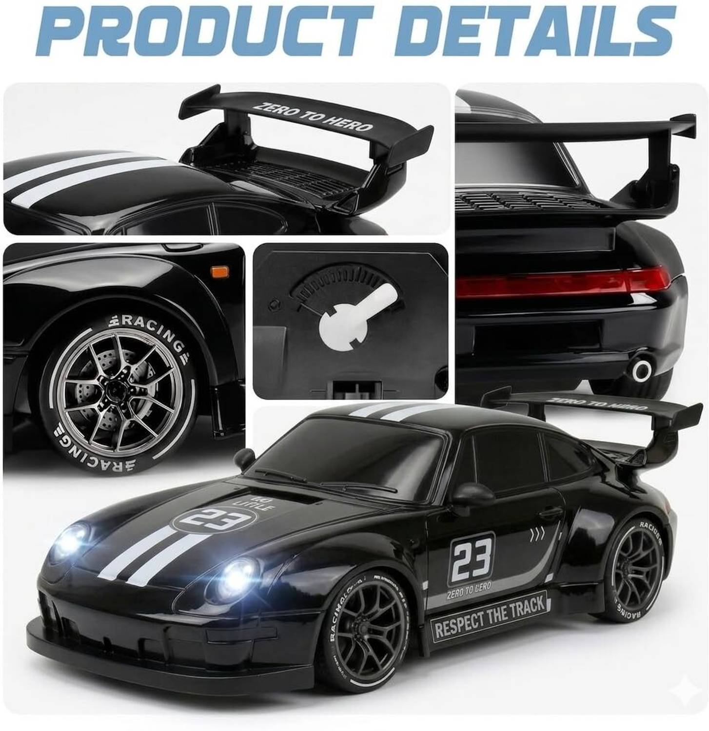 TinyGiggle Porsche RC Drift Car 1:24 Scale 4WD - Image 4