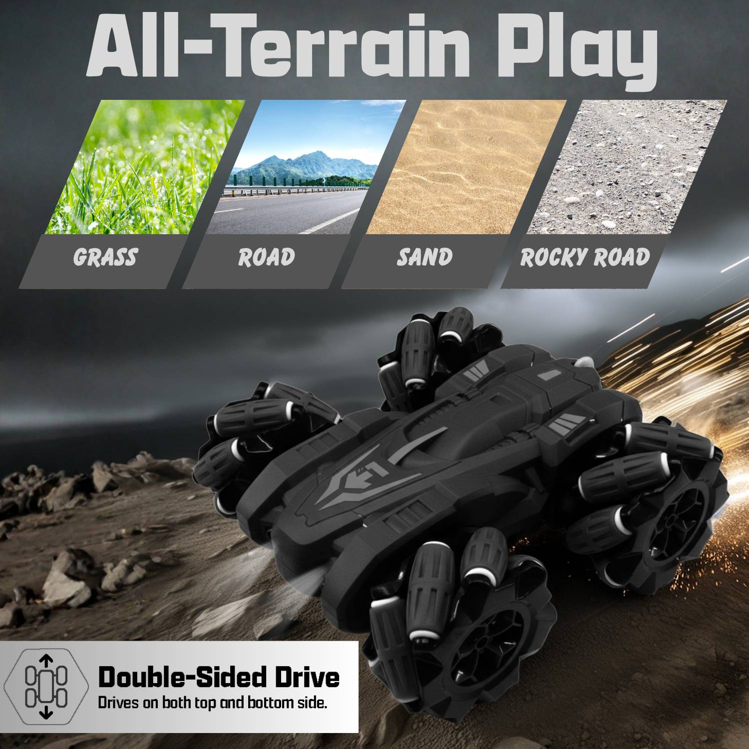 frendo 2.4G Black Remote Control Stunt Car - Image 3