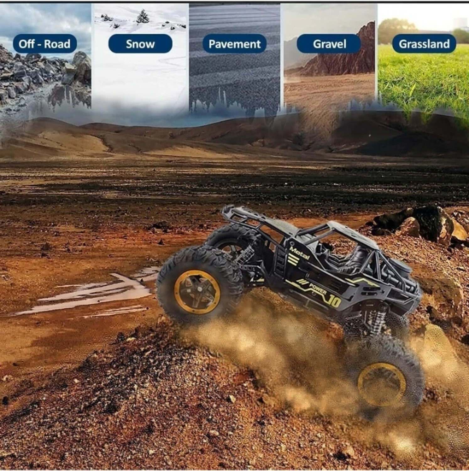 Image of APJ enterprise Remote Control Car - RC Monster Truck with Durable Tires, Shock Absorbing Toy