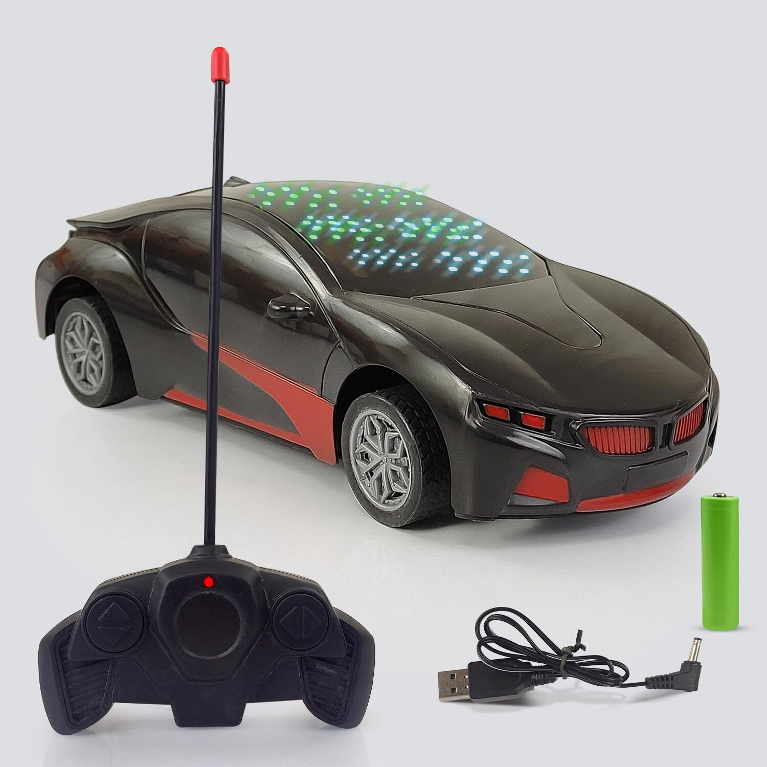 Image of LITTLE RIDES Remote Control Chargeable 3D Famous Car with Flashing Light