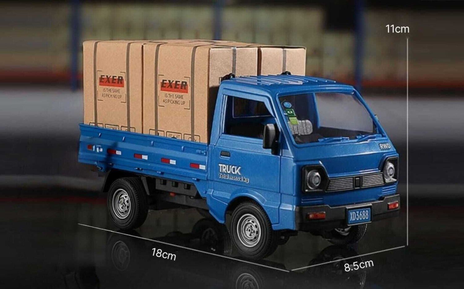 Image of HAPPY CHAPPIE RC Transport Pickup Truck with LED Lights & Spray Function