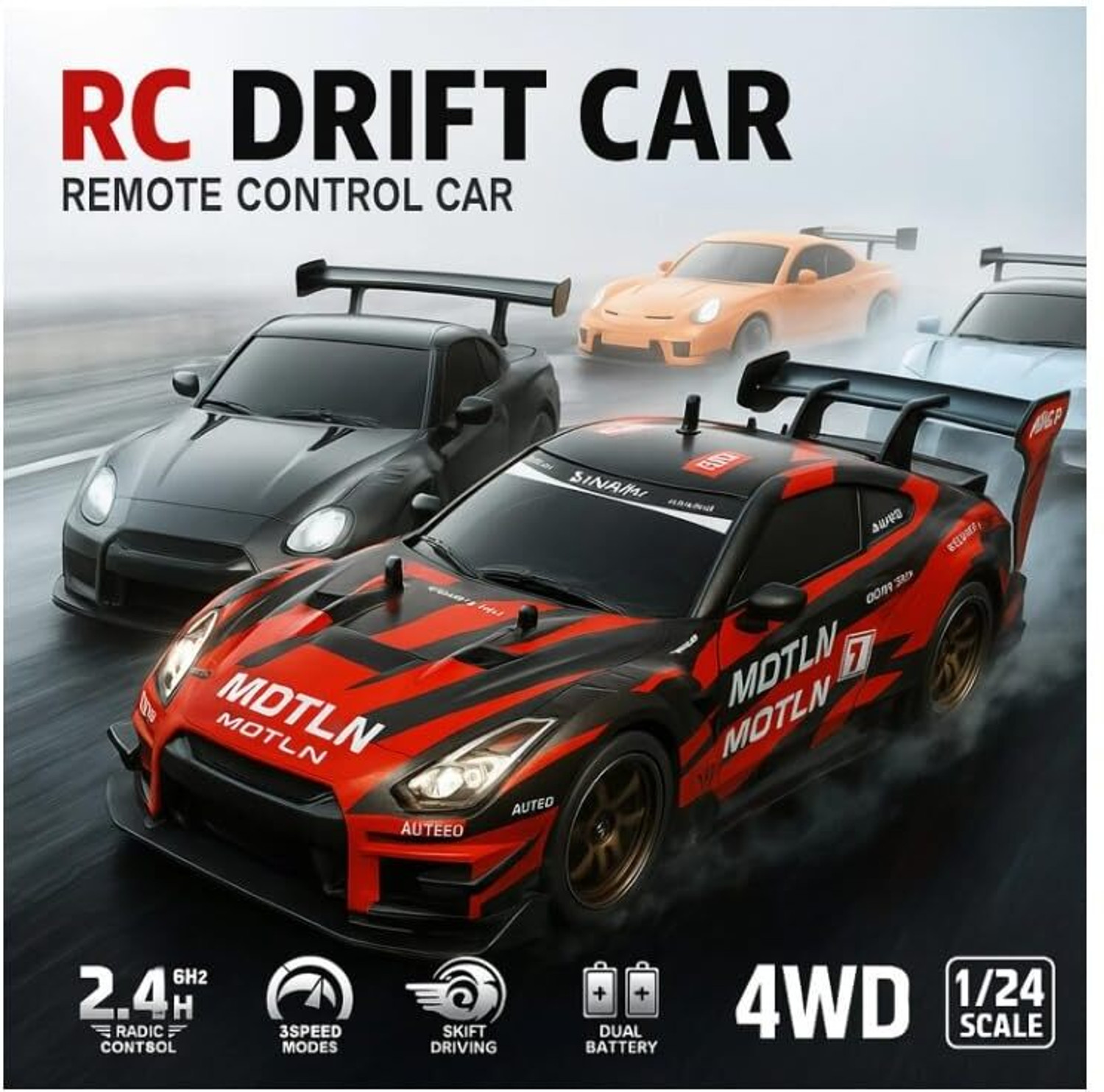 Image of Toofun RC Drift Car for Adults & Kids, High Speed 4WD Remote Control Car with Speed