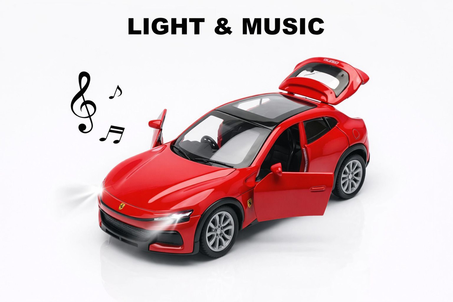 Image of Brightway toys 1:36 Scale Ferrari Toy Car Die-cast Metal Pullback with Light & Sound