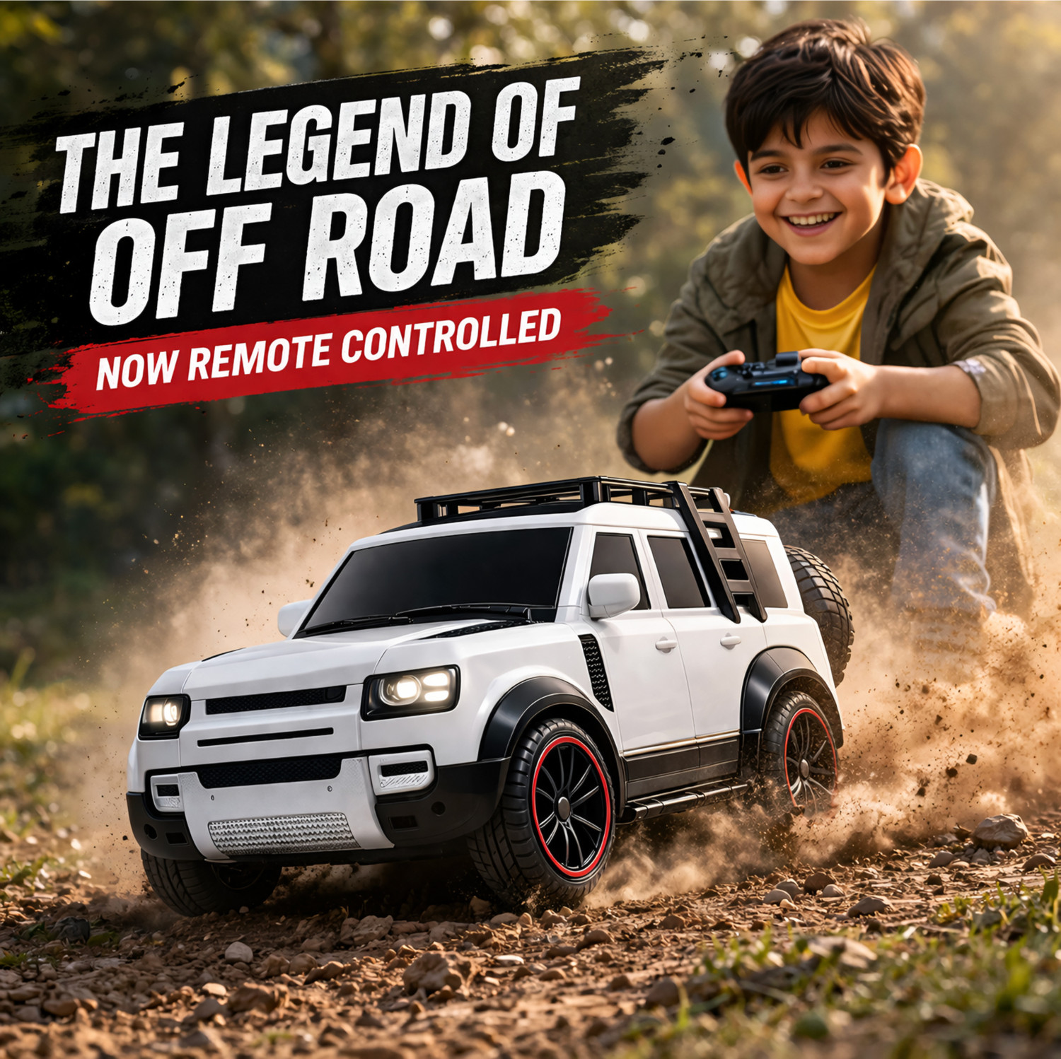 Image of joymax RC Defender Off Road Rechargeable Remote Control Car for Kids |LED Light, Sound