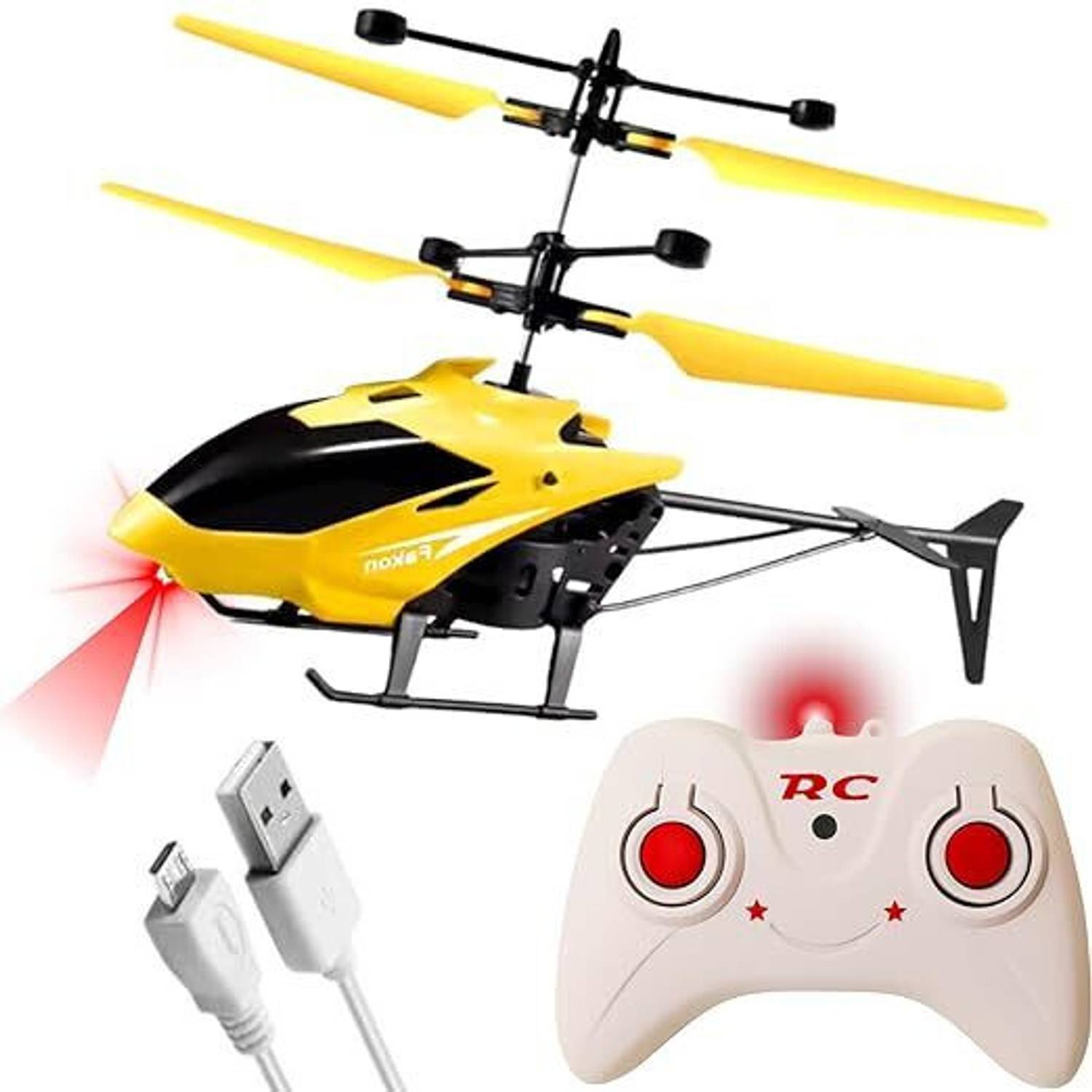 Augustcollection RC Helicopter with Hand Gravity Sensor, Flying Toy with 3D Light & Safety Sensor