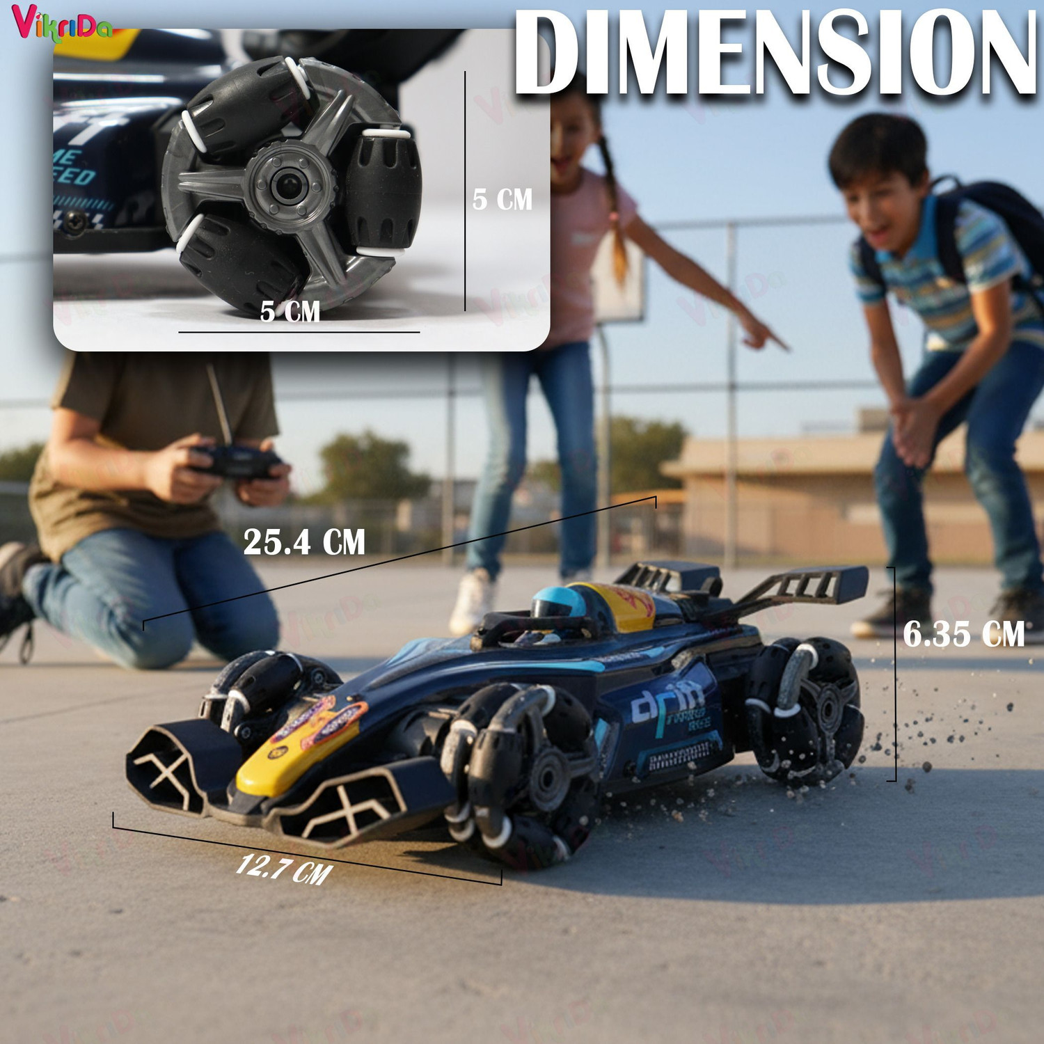 Image of VikriDa RC 4x4 Formula Drift Smoke Car Gesture Control Stunt Racing Car 1:14 Scale