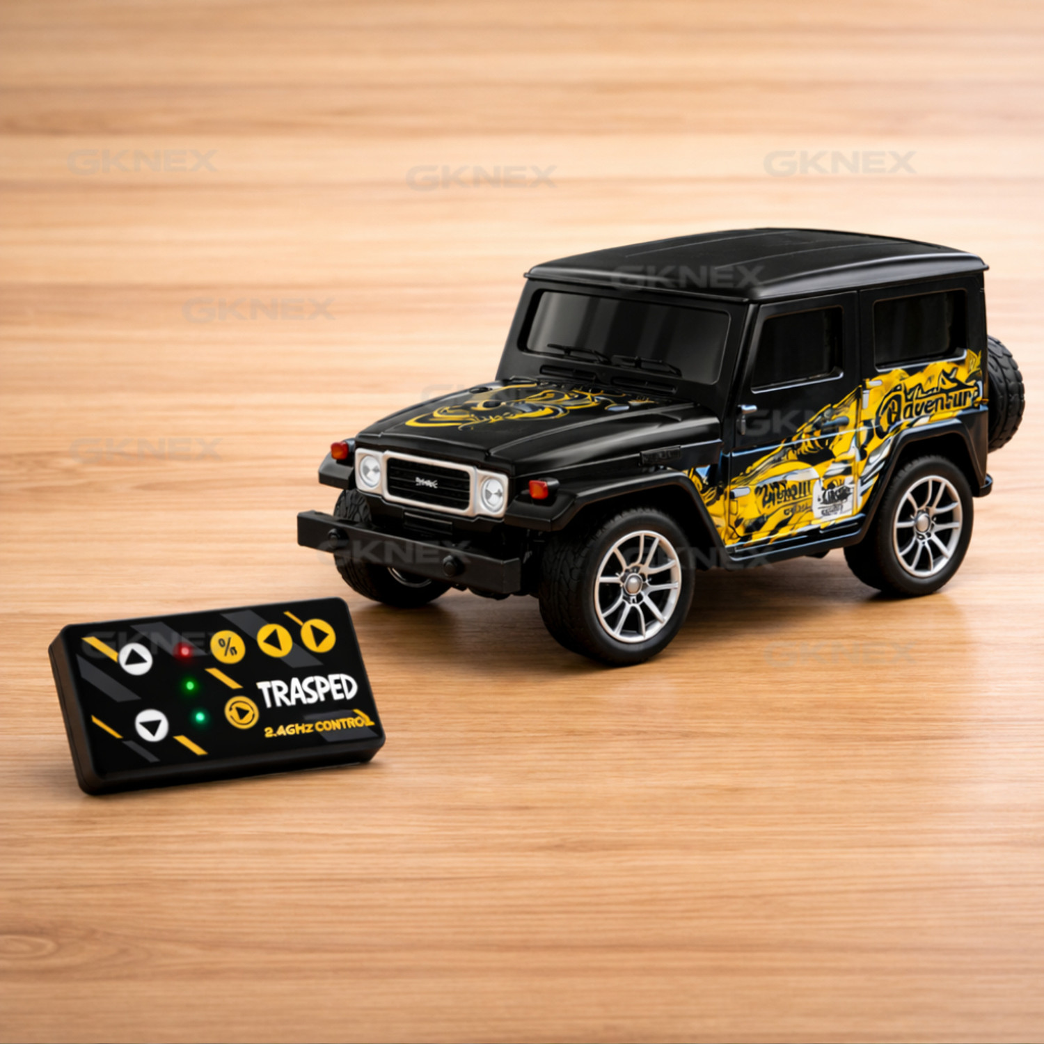 Image of GKNEX 1:64 Metal RC SUV Toy For Kids Lights Sound App & Remote Control