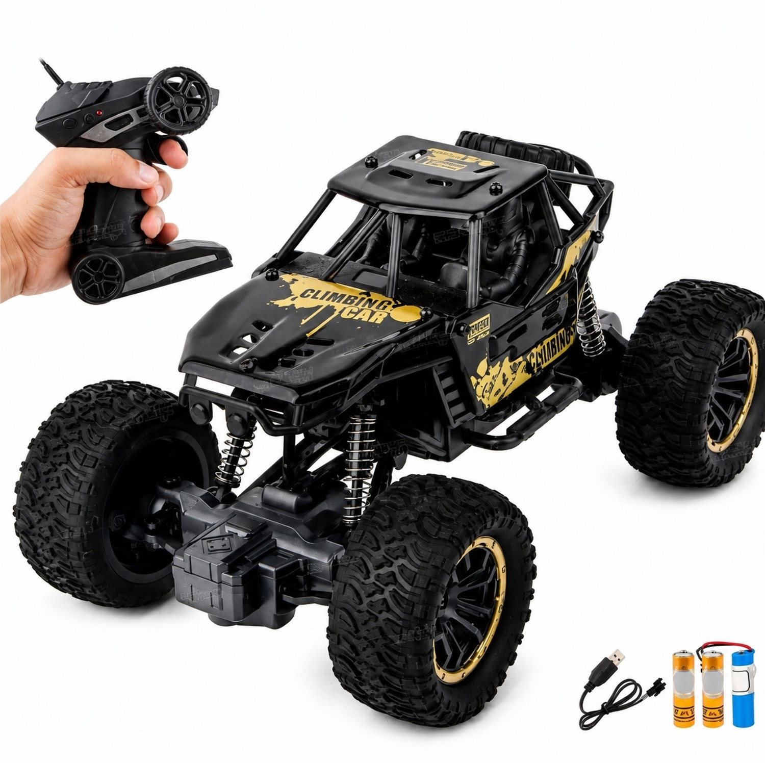 Image of APJ enterprise Remote Control Rock Crawler Mountain Climber Car Toy for Kids Rechargeable (Black)
