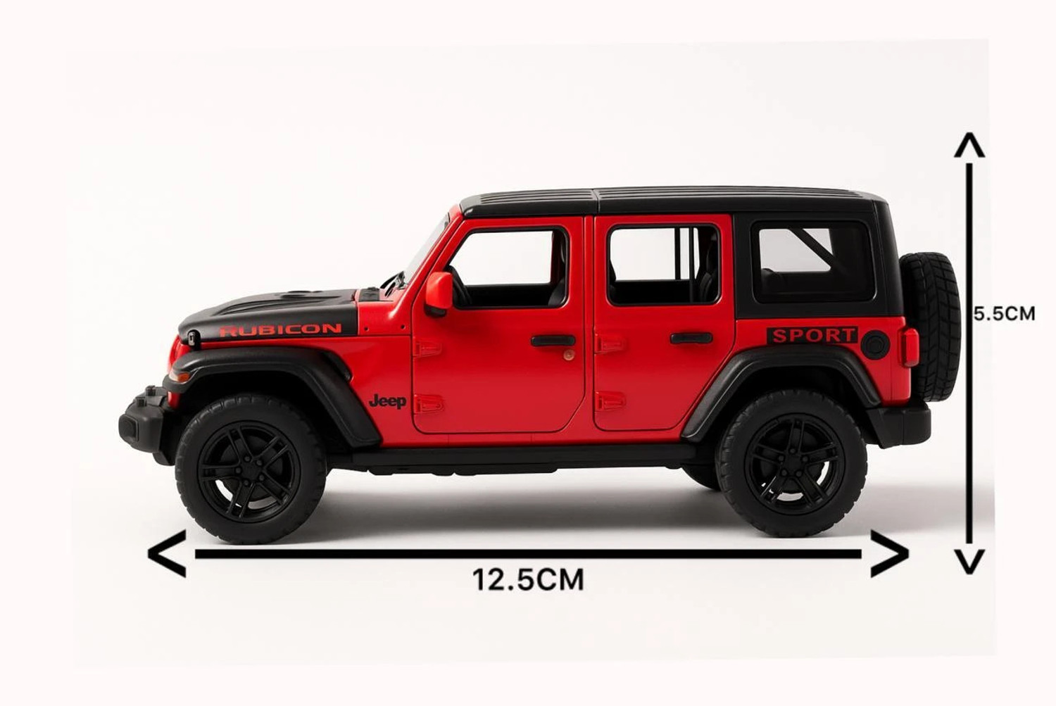 Image of crezor toys Scale 1:32 Rubicon Car Diecast Model Sound and Light Pull Back Cars
