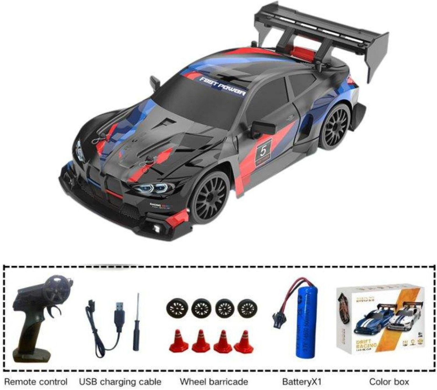 Image of Flytek RC Drift Car 4X4 20KM /H High-Speed Remote Control Car with LED Lights