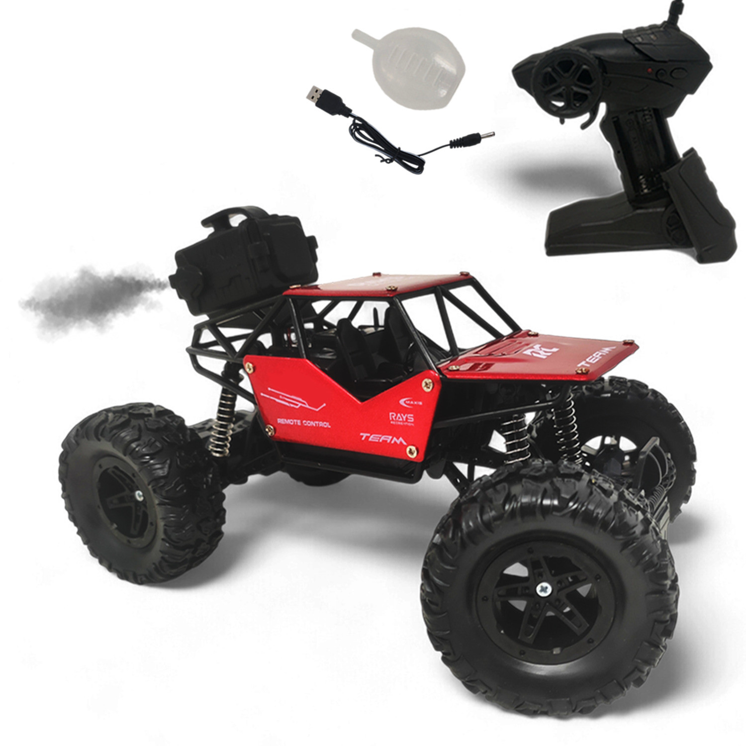 Image of FANSEEKART Blue Rock Crawler Car With Mist Smoke And Fully Remote Control Car