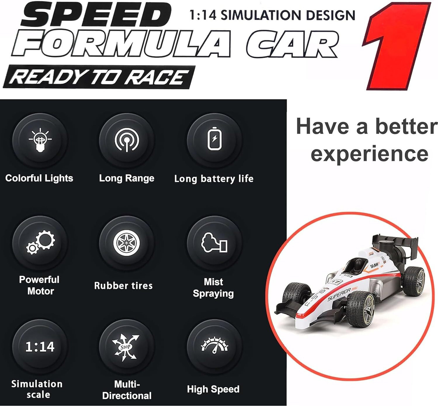 Image of Flytek Rechargeable High Speed F1 RC Car 4x4 Remote Control formula 1 rc Drift Car kids