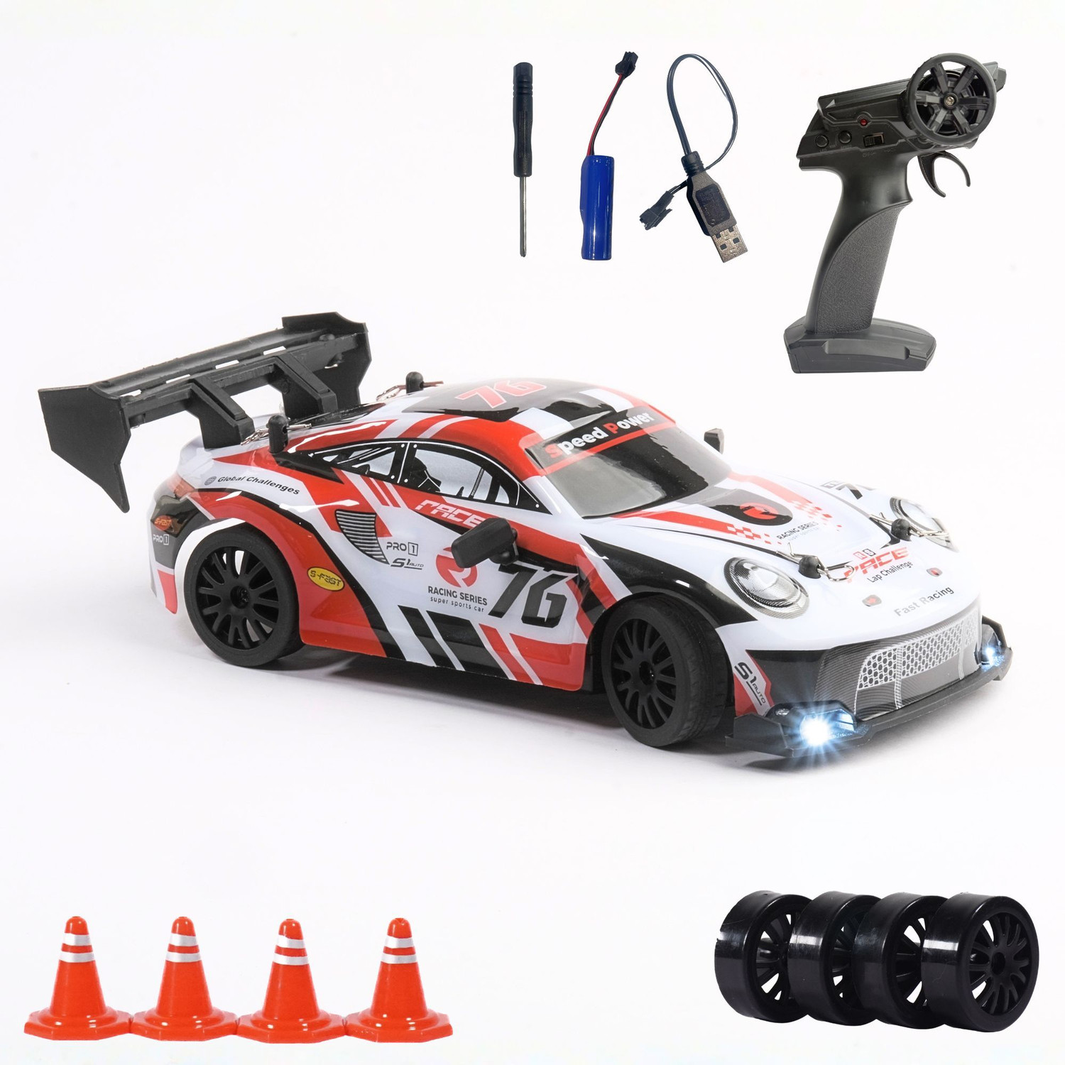 Image of L.O.T CARS Ghost Remote Control Car, 20Kmph, 2.4Ghz, Rc Drifting Car 4x4, Multi LED Lights