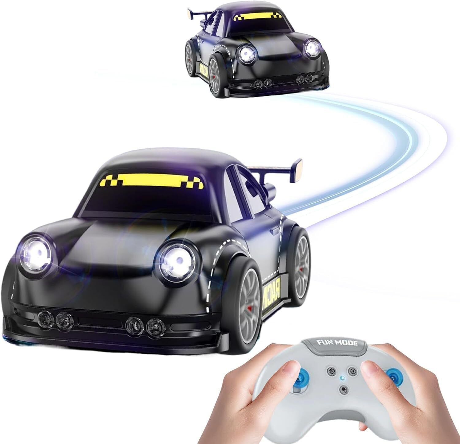 Image of ROSE KULI Remote Control Smart Sensor 4WD Drift Car with Follow Me, Music & LED Lights