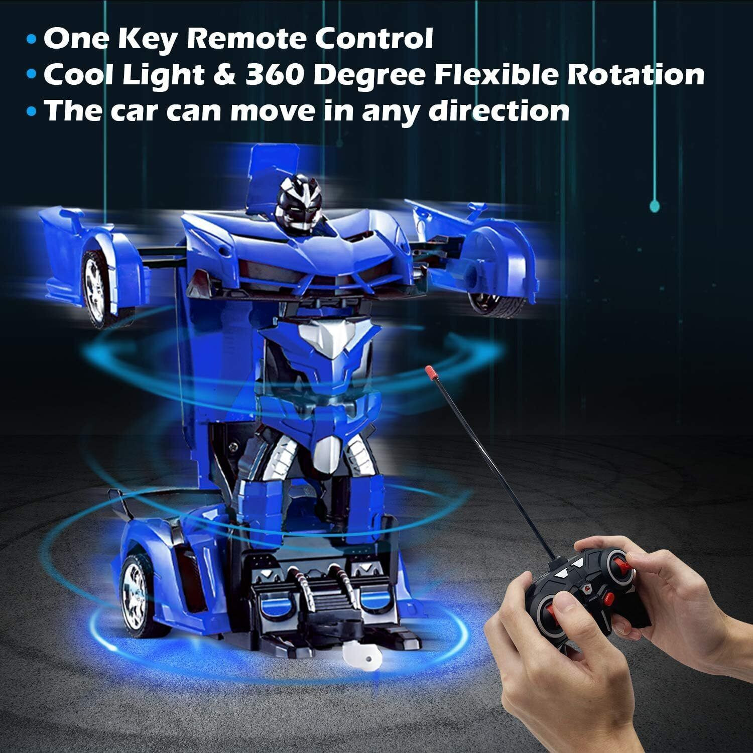 Image of Harinder Transform RC Robot Car 2-in-1 One Key Deformation 360 Stunt Remote Toy