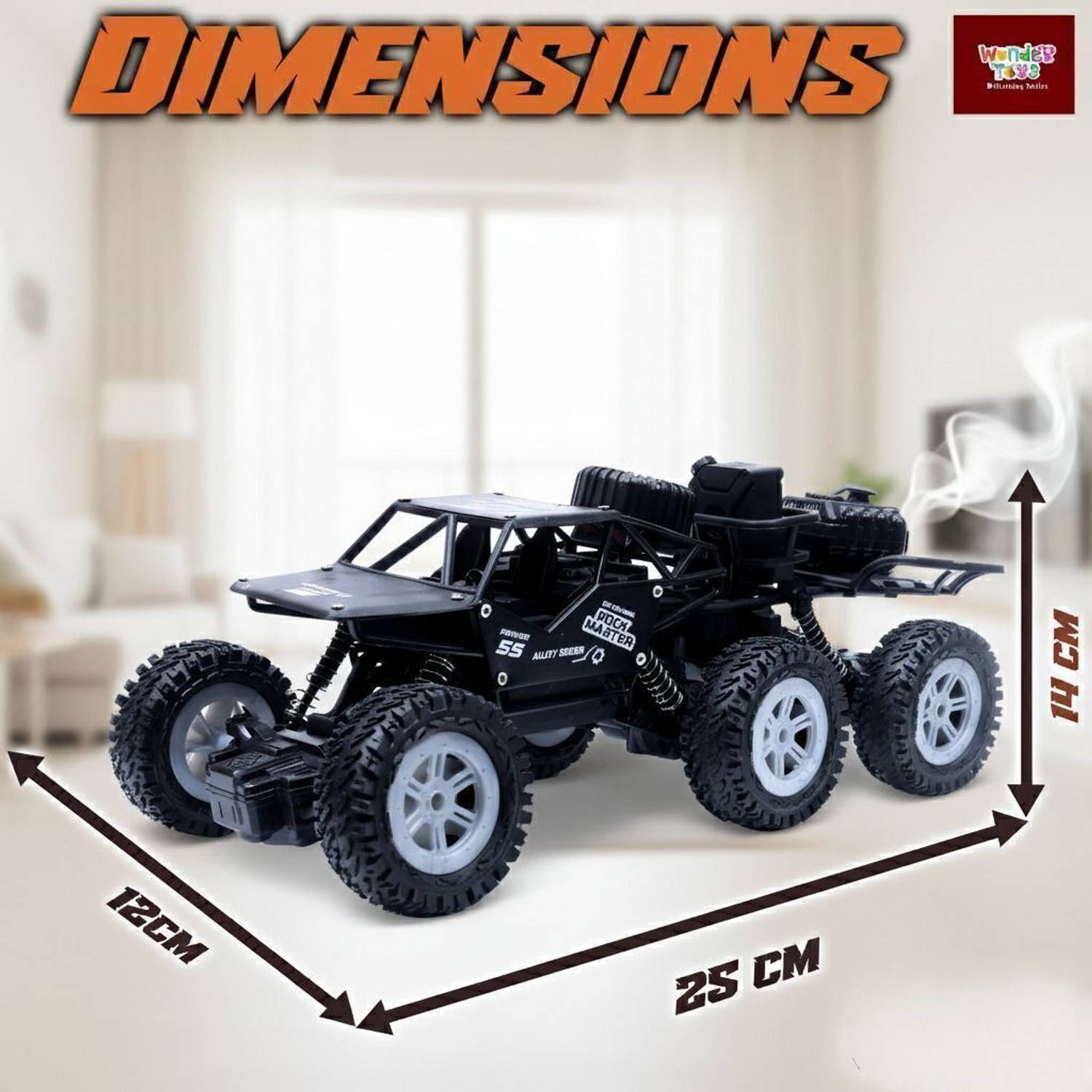 Wonder Remote Control Smoke Rock Crawler 6x6 - Image 3