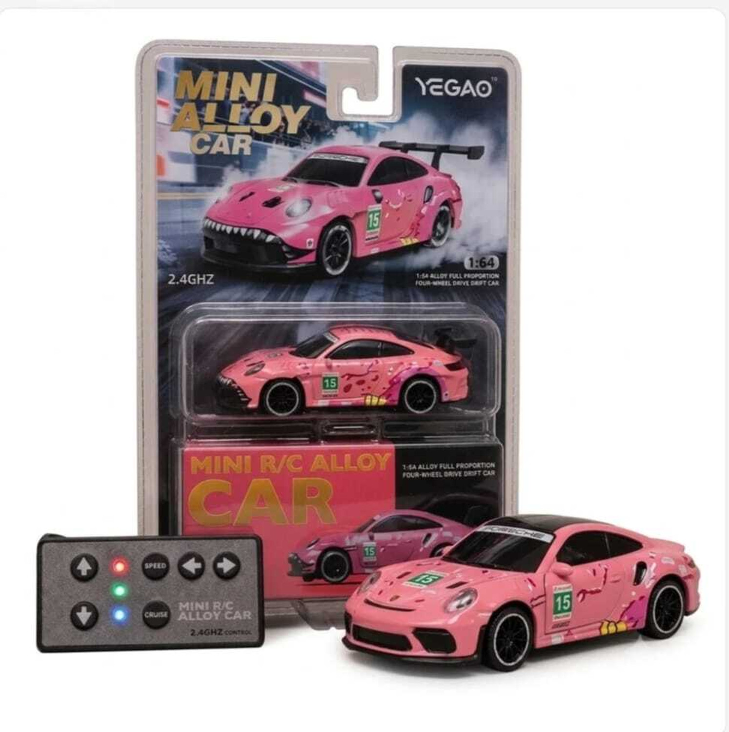 Image of ZHASK New Rare 1:64 Scale Pink Poarsche Alloy Mini R /C Racing Car [ Limited Edition] (Pink)