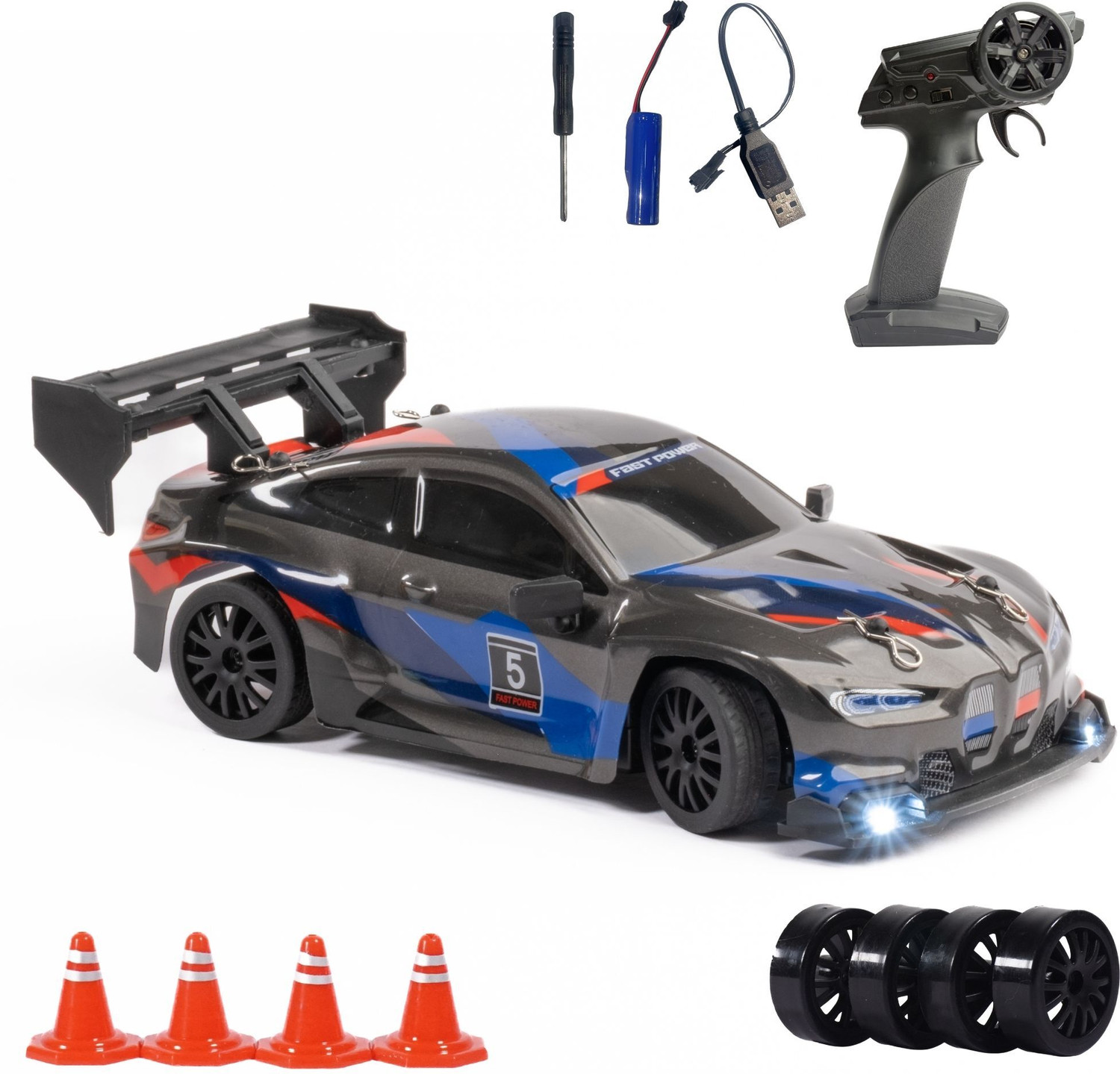 Image of L.O.T CARS Ghost Remote Control Car, 20Kmph, 2.4Ghz, Rc Drifting Car 4x4, Multi LED Lights