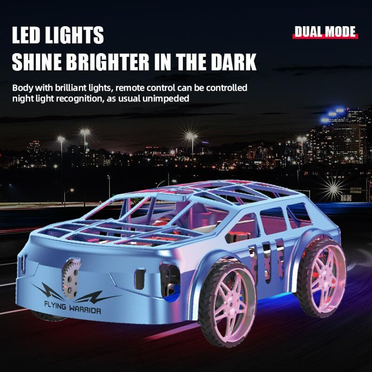 Image of SSE Toy Remote Control Flying Car with LED Lights Rechargeable RC Toy
