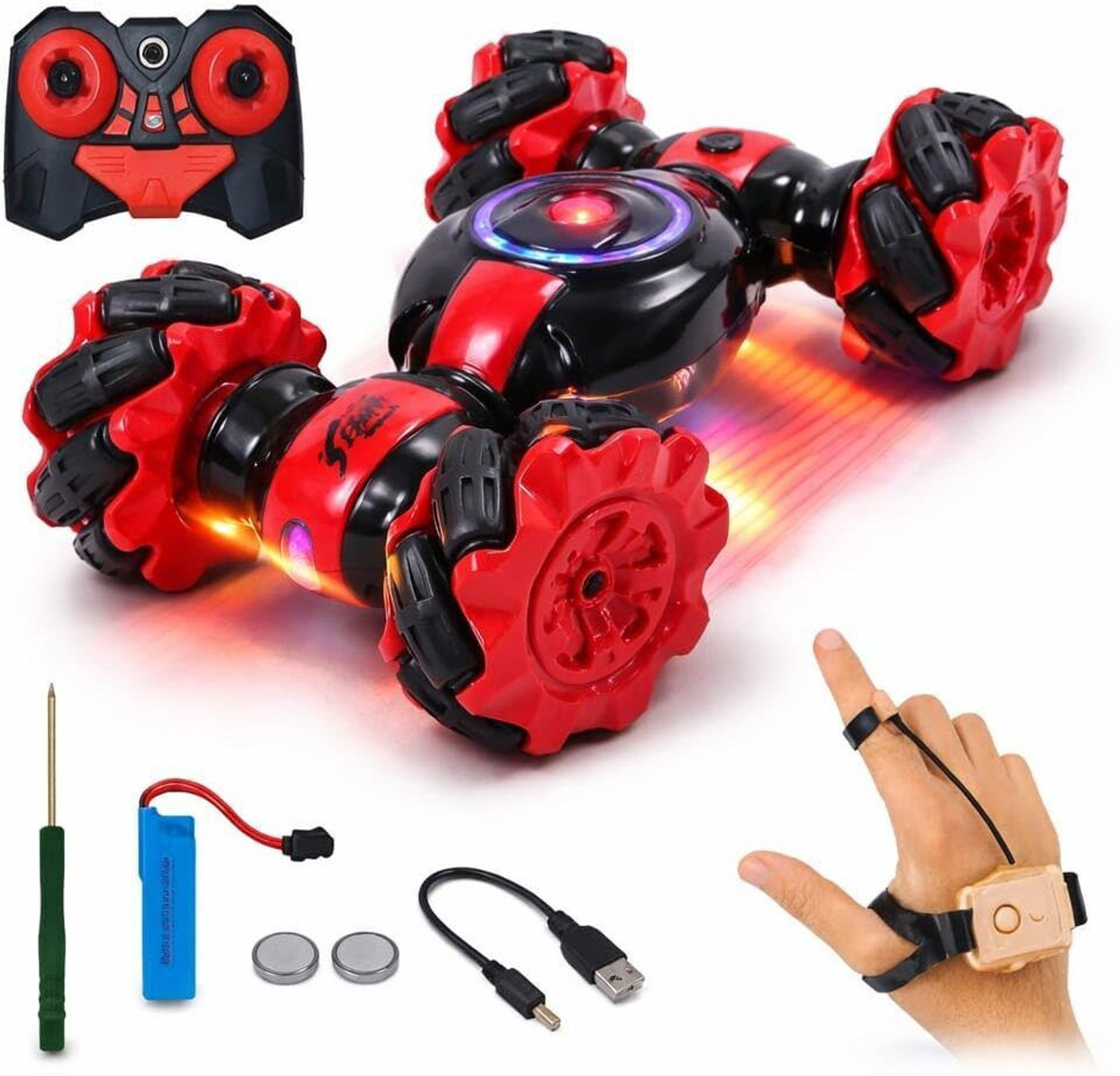 Image of Liztora High Speed Twist Hand Control RC Car with Lights & Music Stunt Car