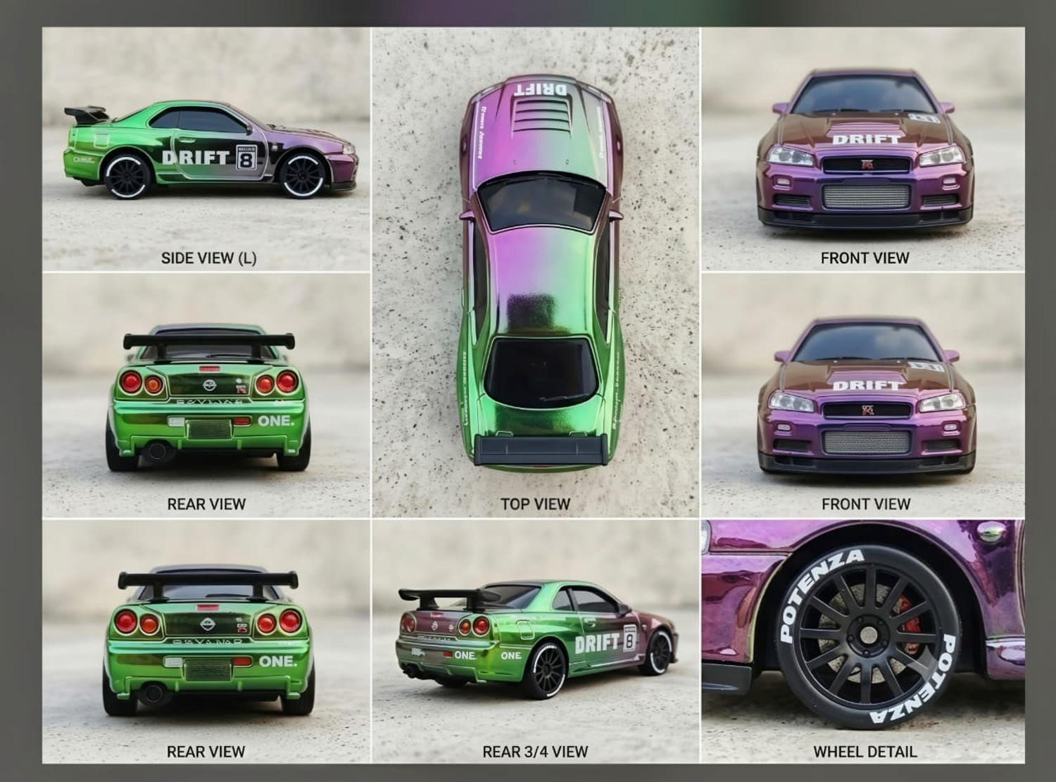 Image of ZHASK All New 1:64 Scale Alloy Mini R /C GT R {R34} Racing Drift Car
