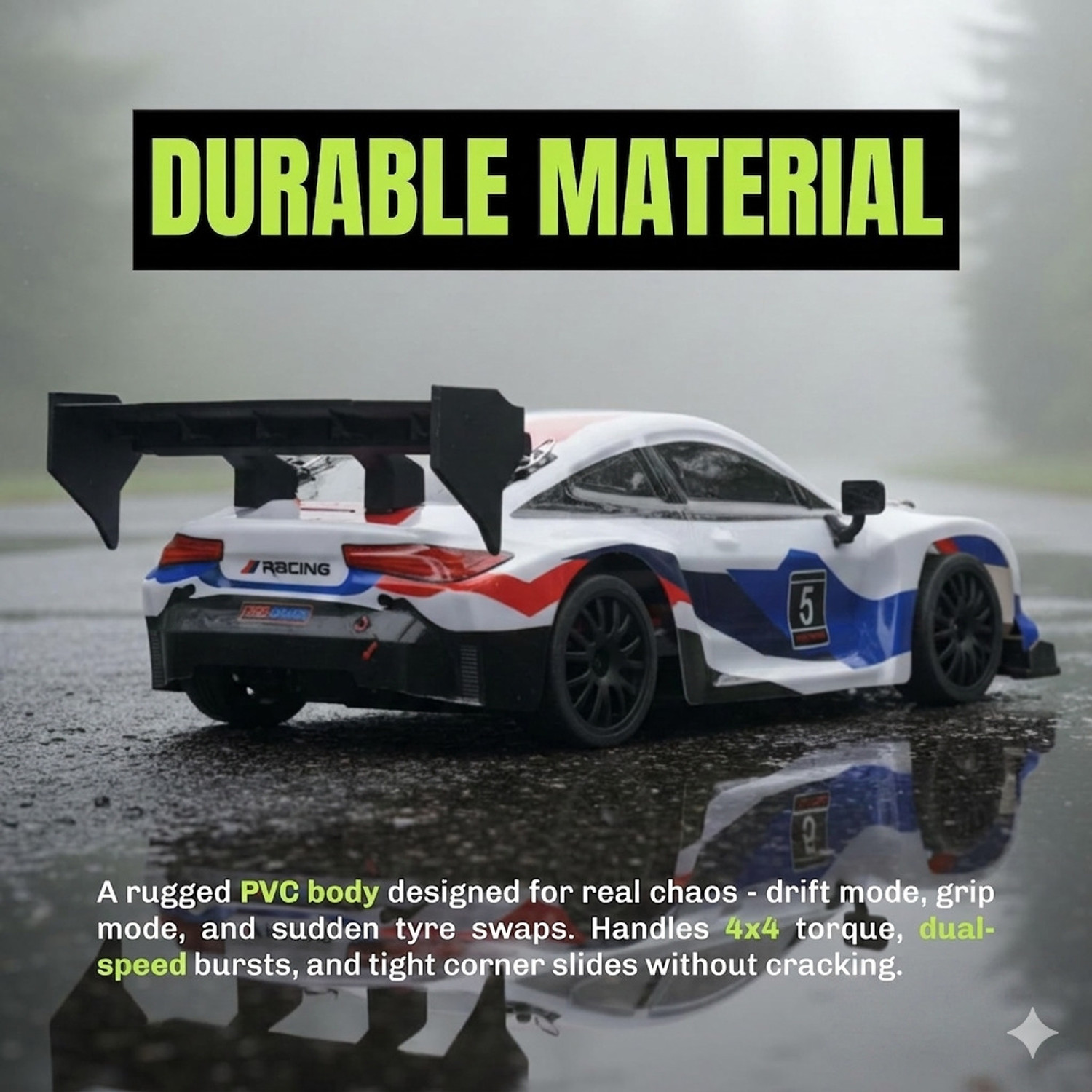 Image of Flytek RC Drift Car 4X4 20KM /H High-Speed Remote Control Car with LED Lights