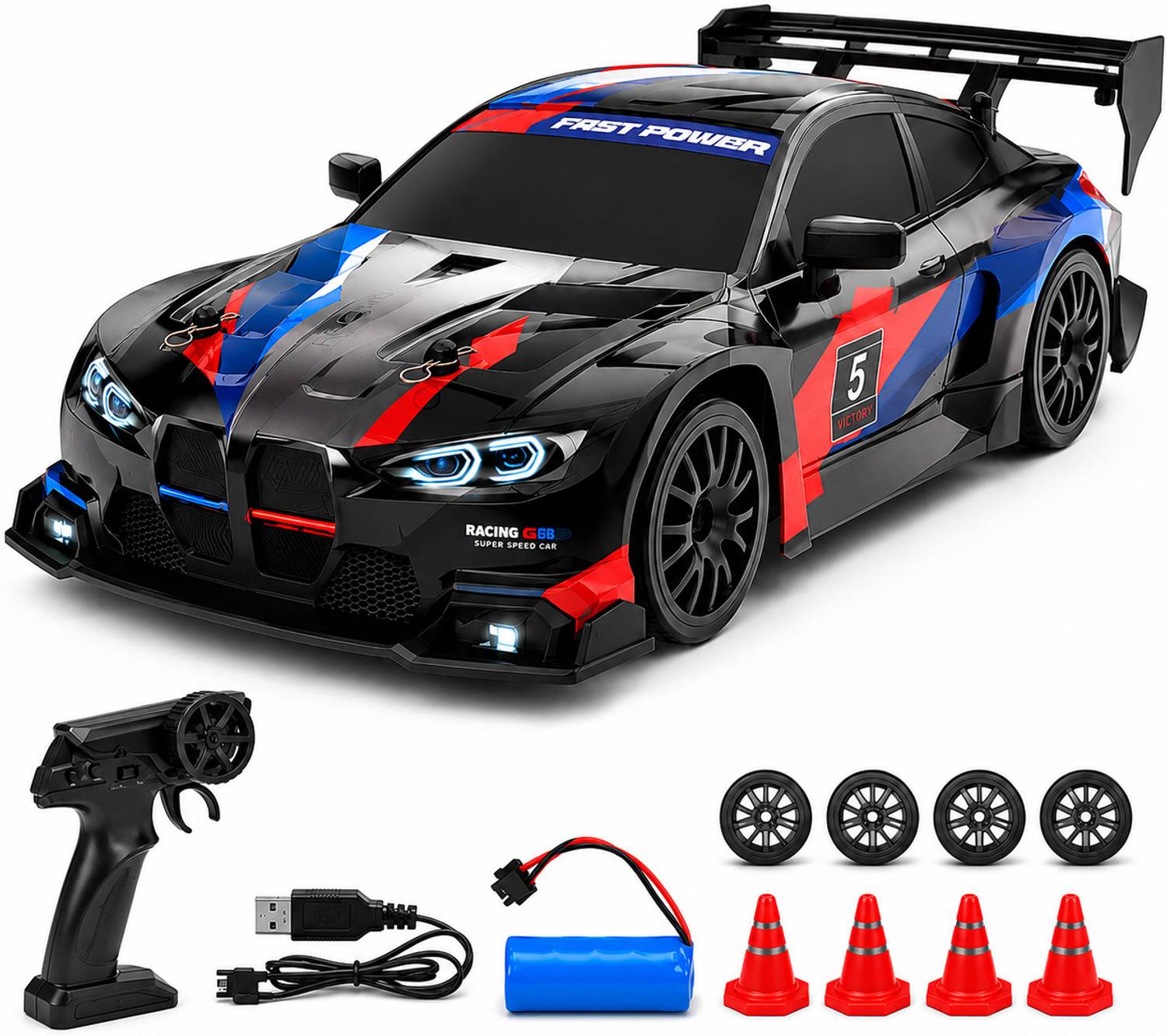MEMOBEES 1:24 Scale High Speed RC Drift Racing Car - Image 1
