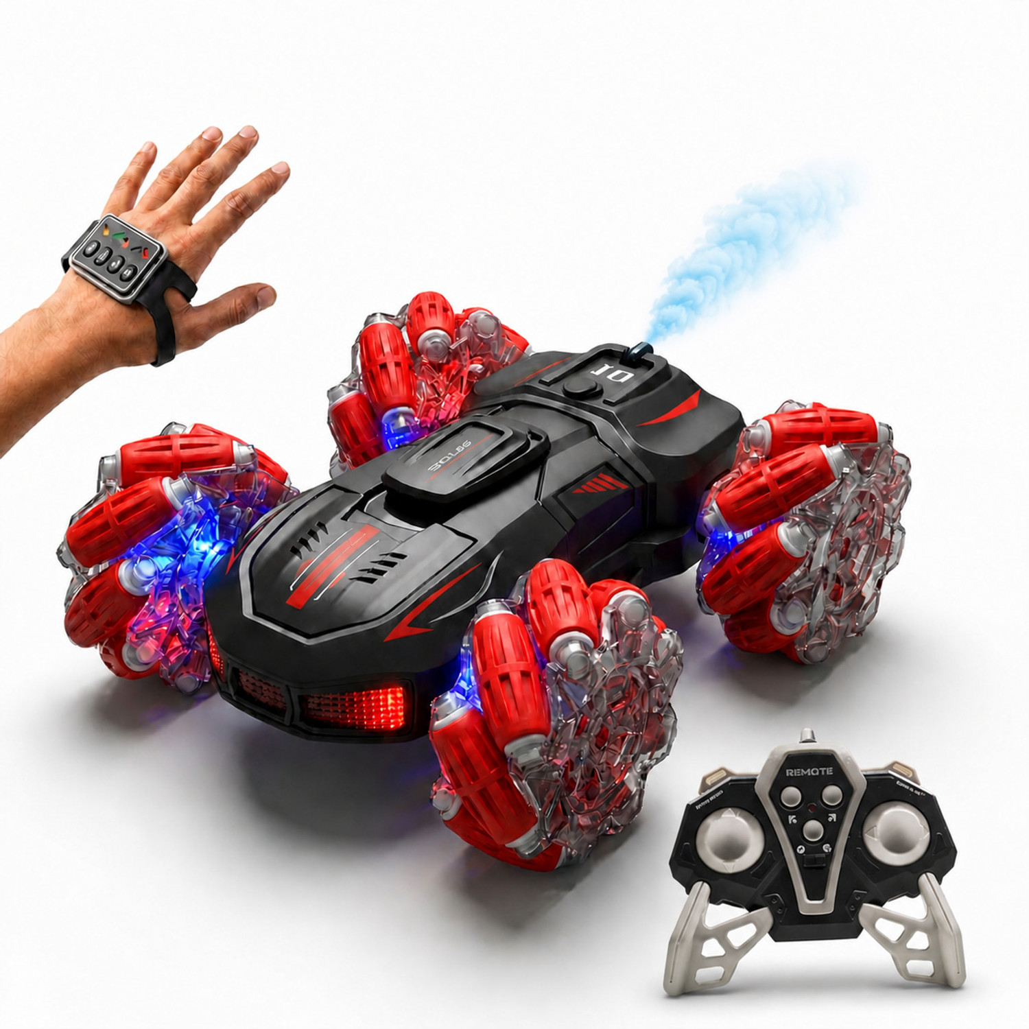 Image of ZUNBELLA 4WD RC Stunt Car 360 Degree Rotating Dual Sided Climbing With Smoke Effect